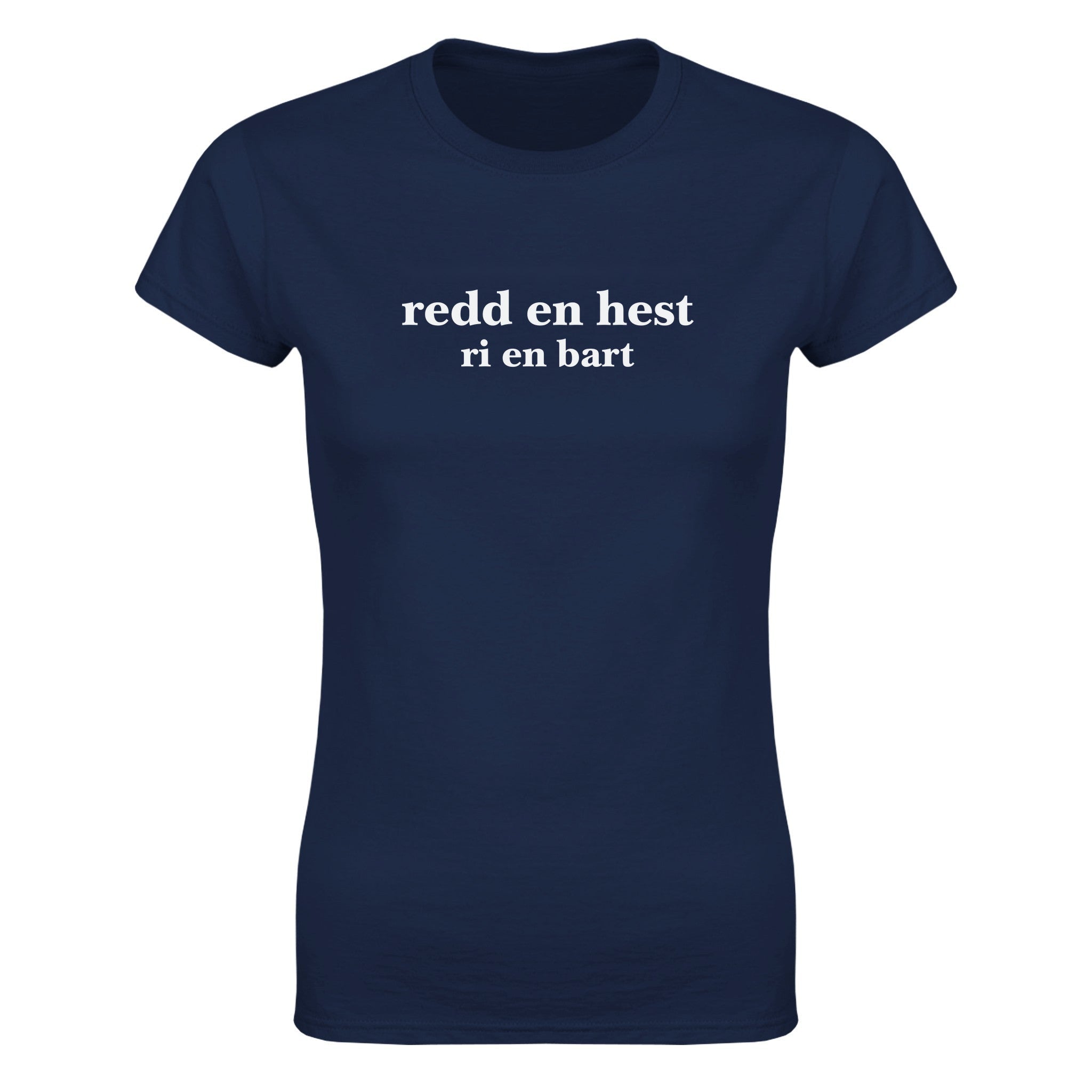 Redd en hest ri en bart - Dame t-skjorte – Navy