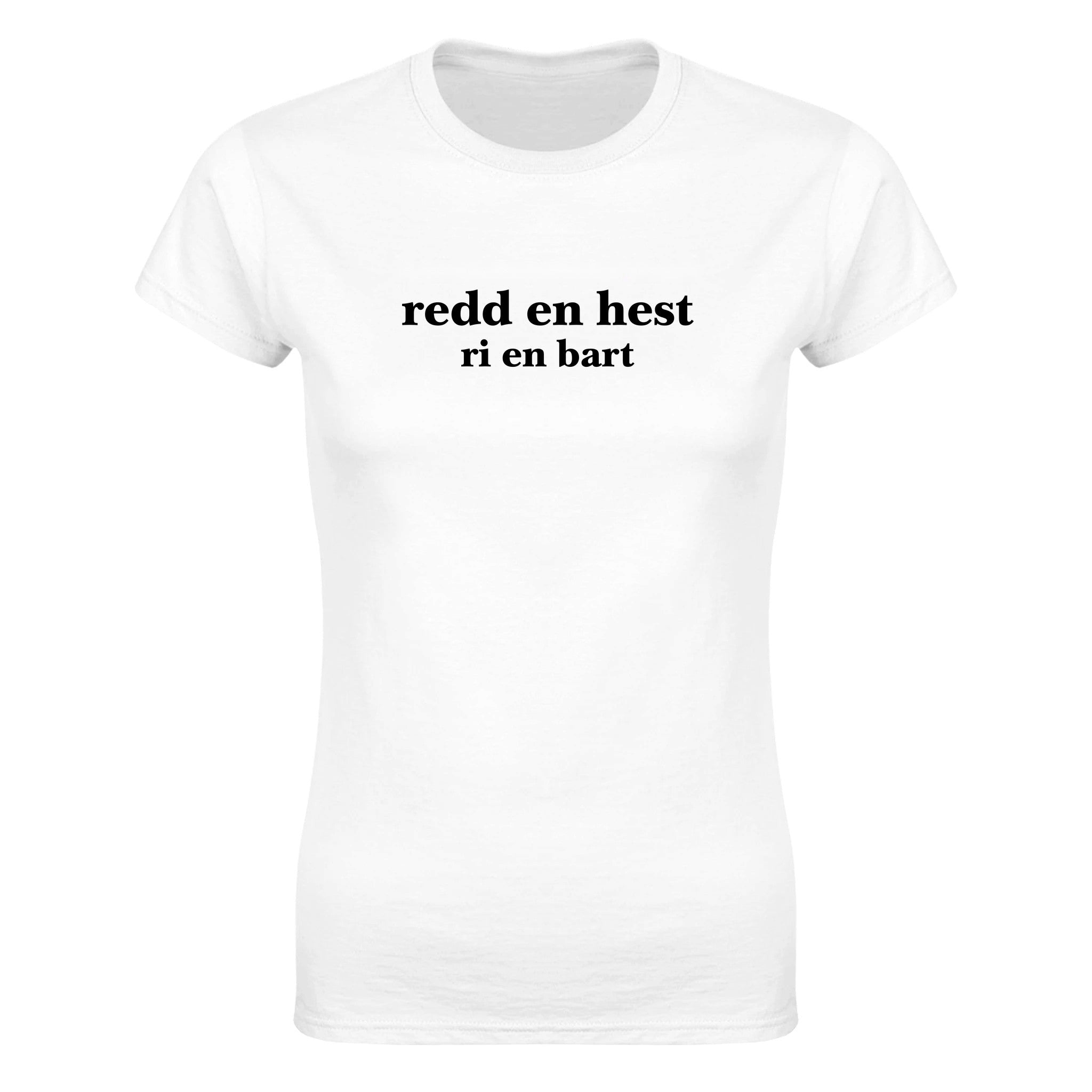 Redd en hest ri en bart - Dame t-skjorte – White