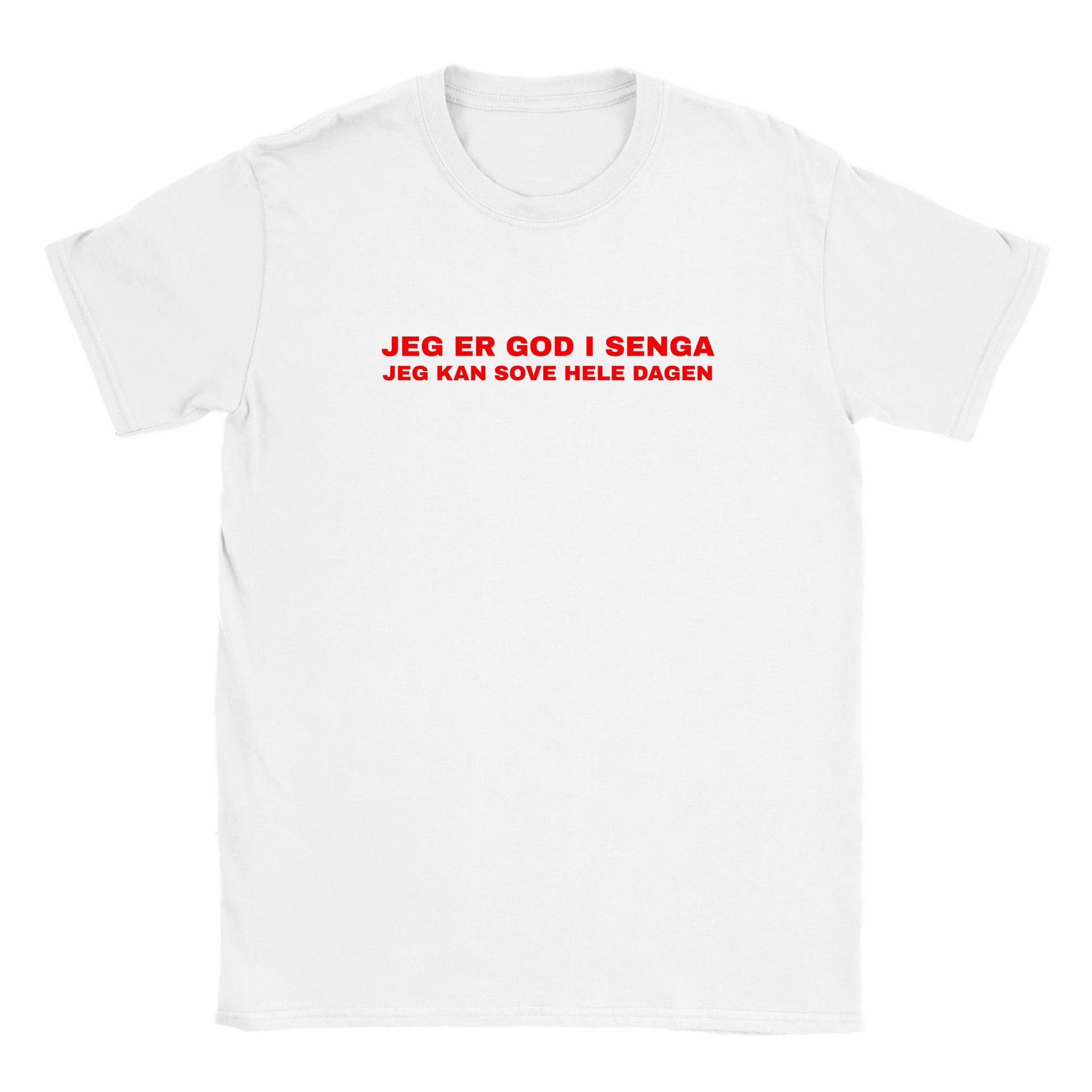 Jeg er god i senga jeg kan sove hele dagen - Baby tee – White