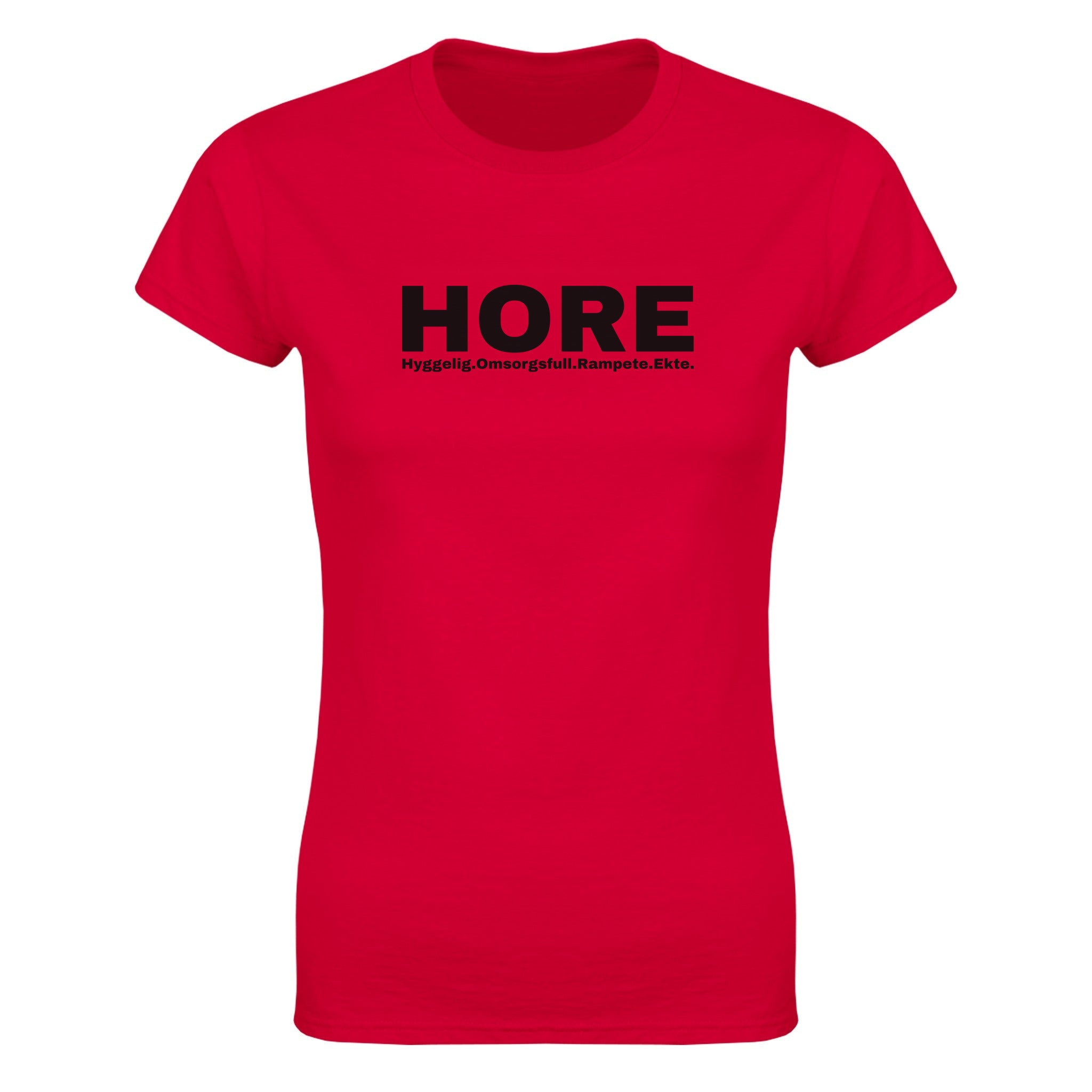 Hore hyggelig.omsorgsfull.rampete.ekte - Dame t-skjorte – Red
