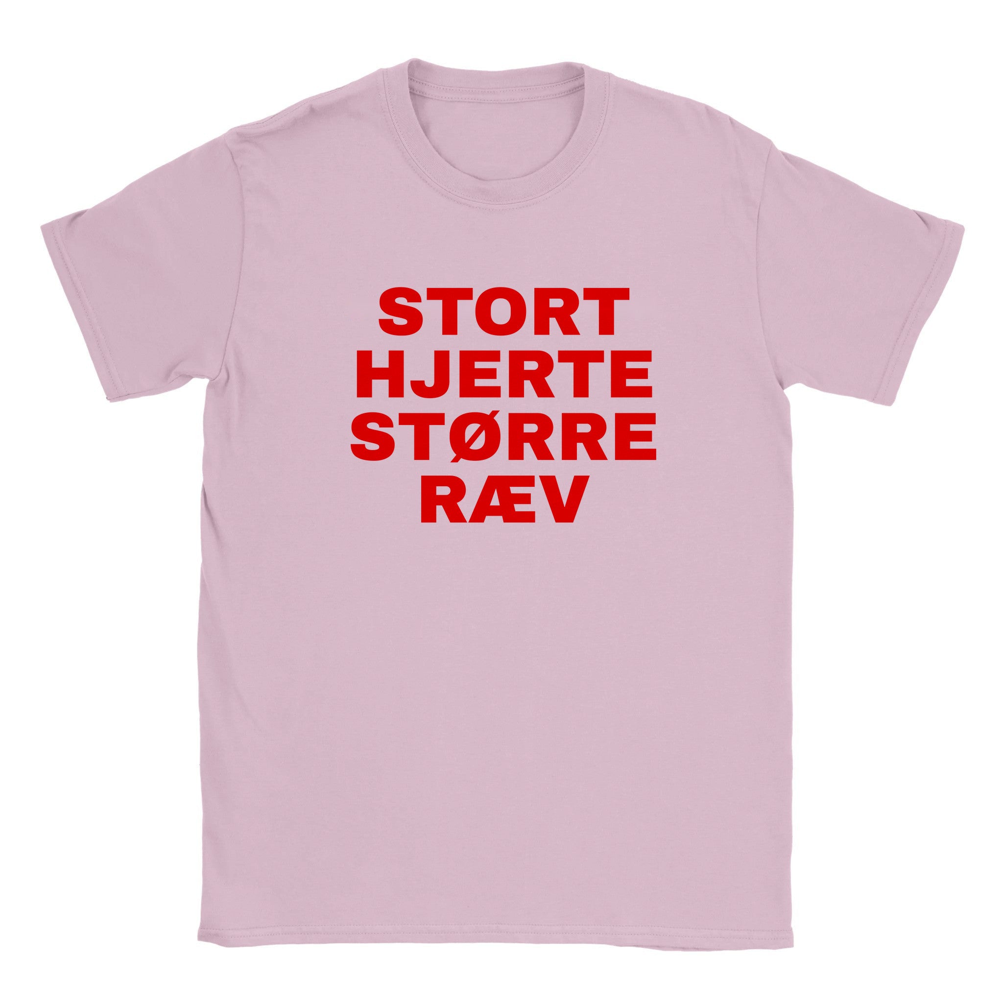 Stort hjerte større ræv - Baby tee – Light Pink