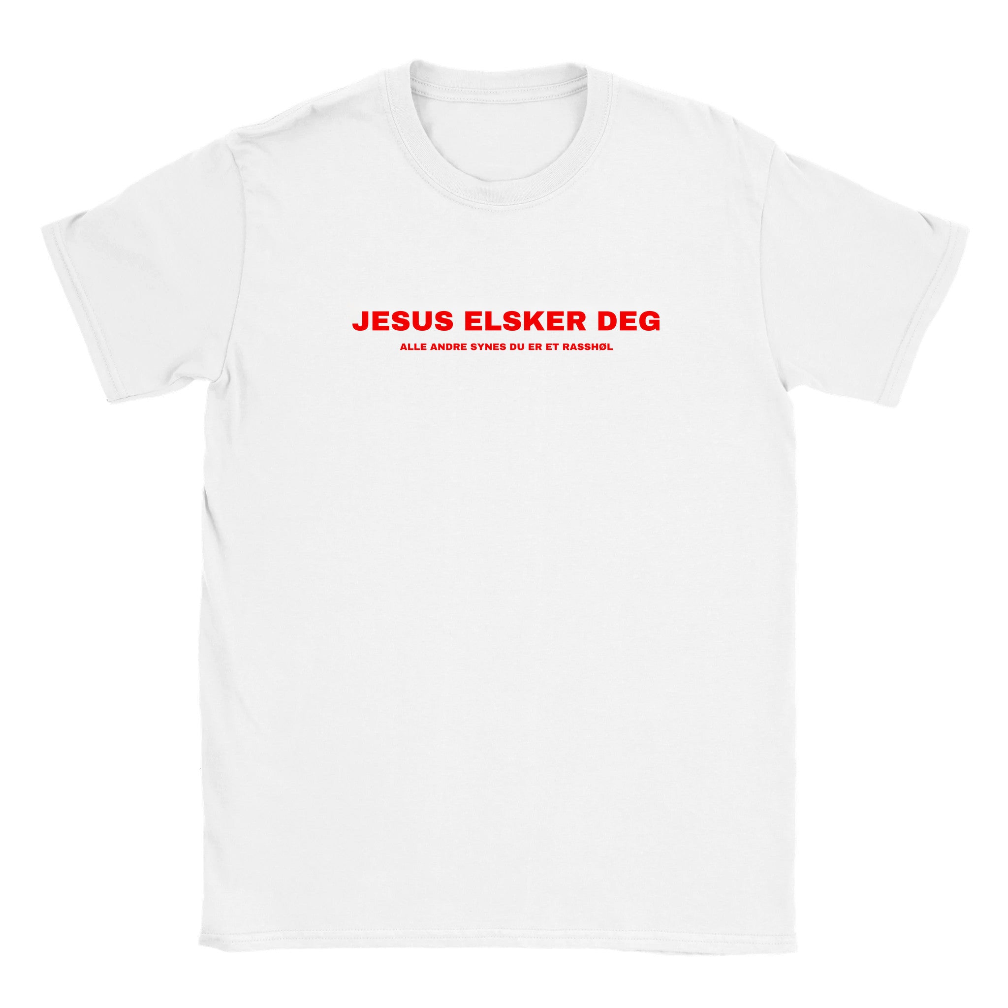 Jesus elsker deg alle andre synes du er et rasshøl - Baby tee – White