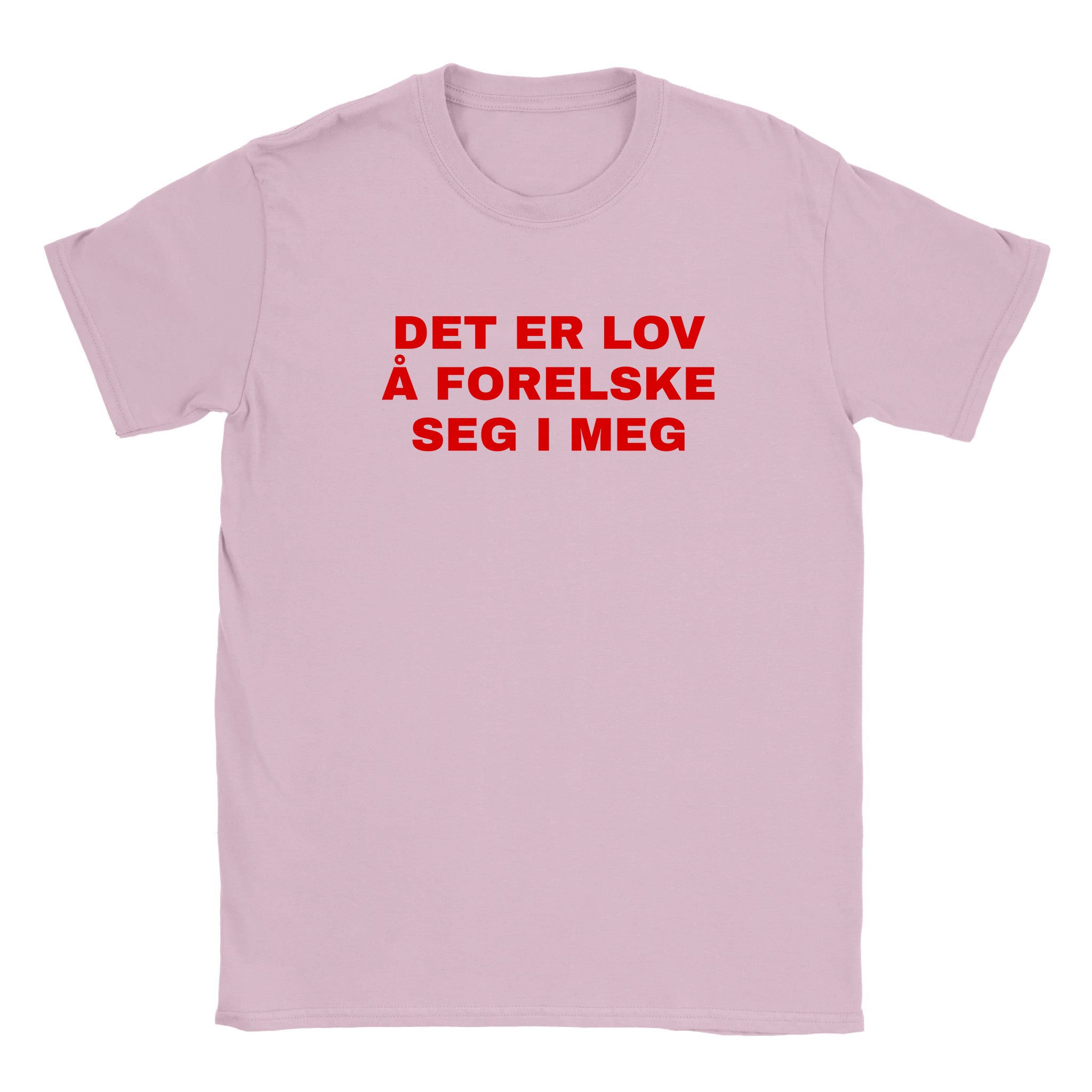 Det er lov å forelske seg i meg - Baby tee – Light Pink