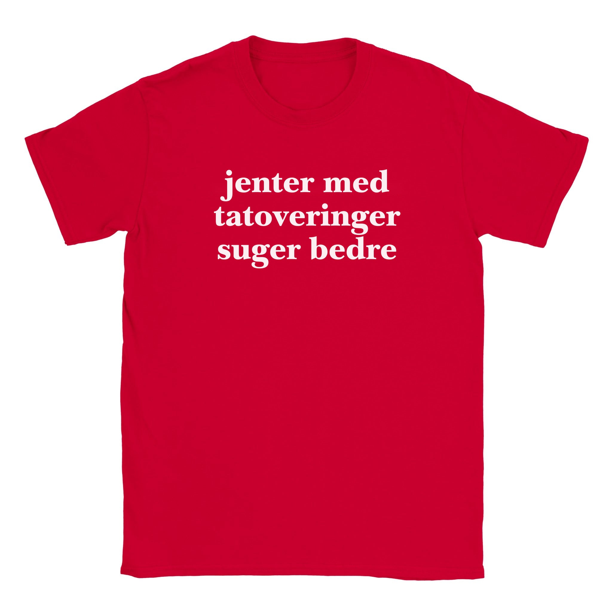 Jenter med tatoveringer suger bedre - Baby tee – Red