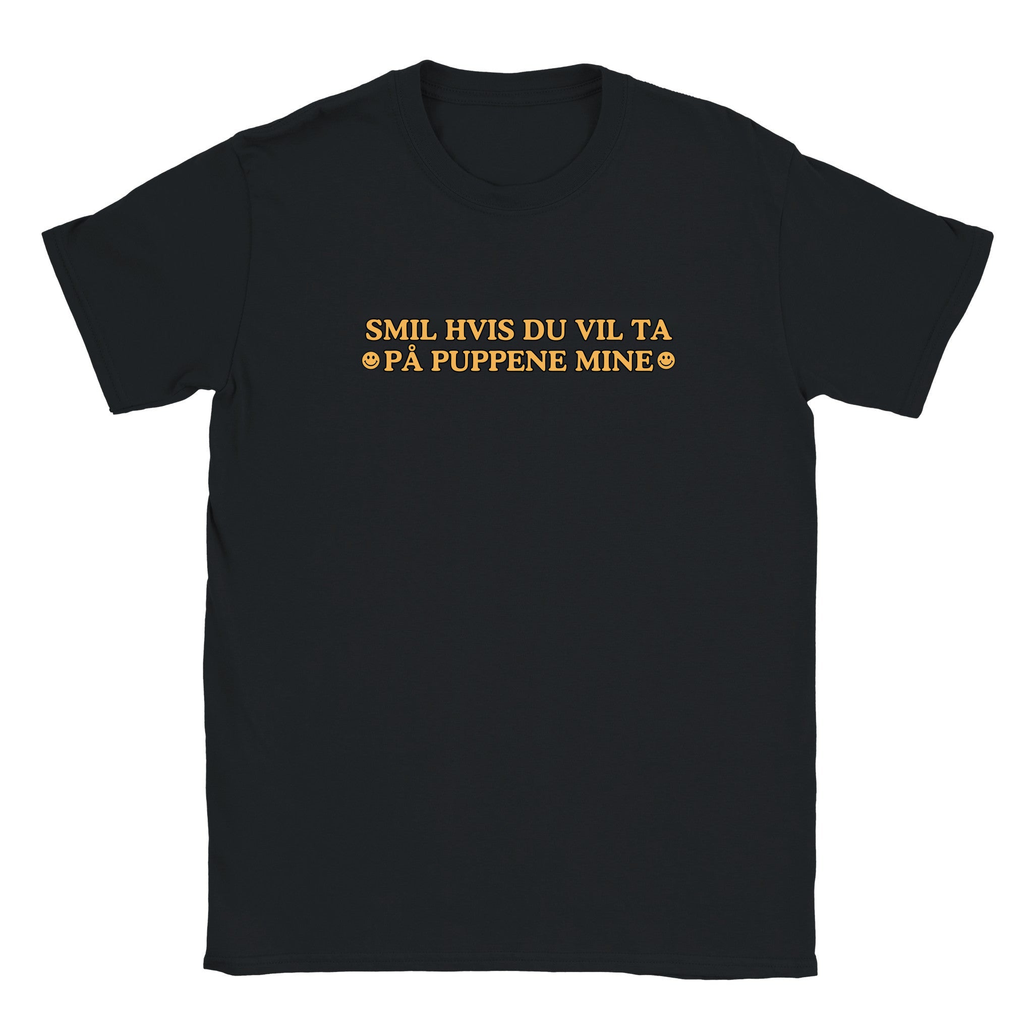 Smil hvis du vil ta på puppene mine - Baby tee – Black