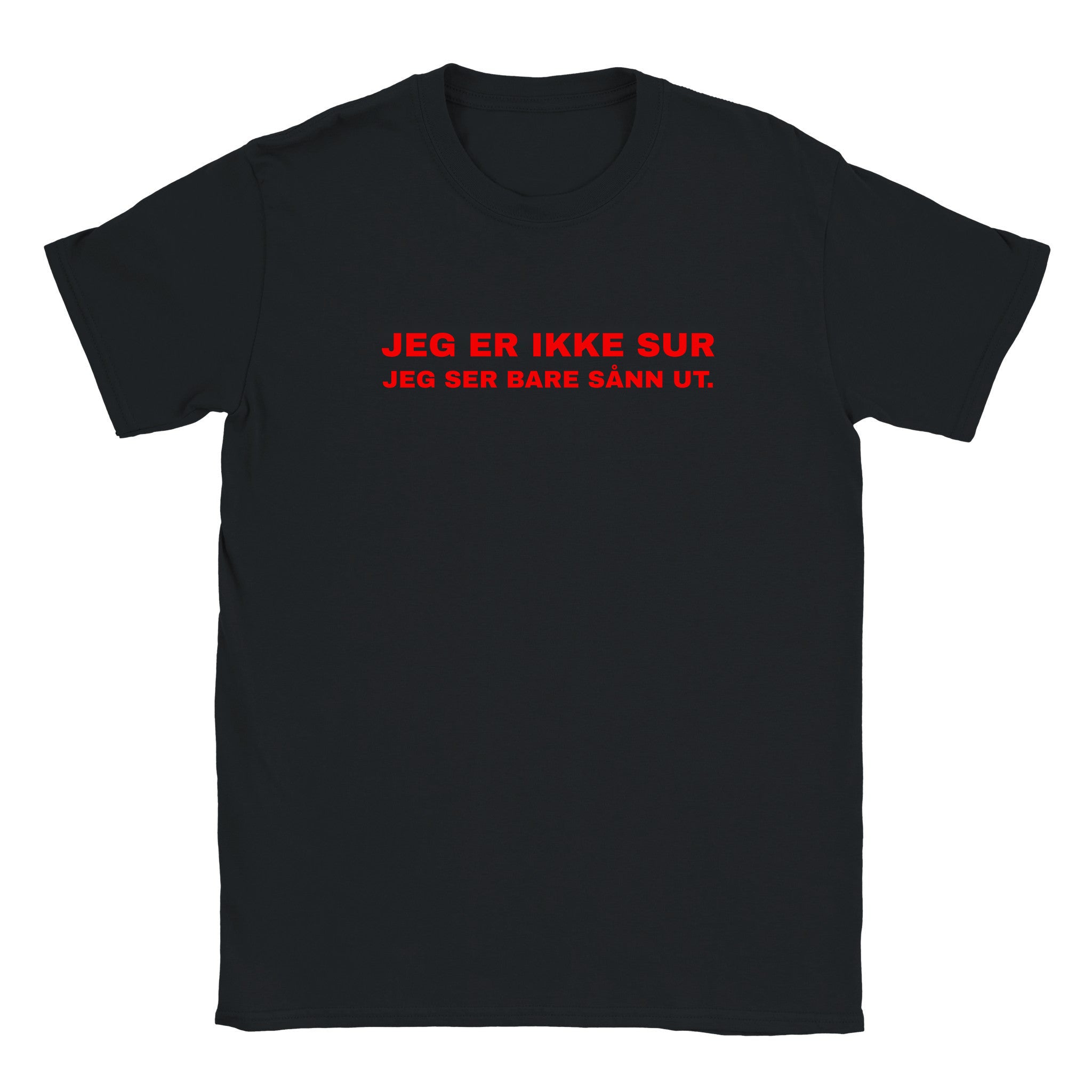 Jeg er ikke sur jeg ser bare sånn ut - Baby tee – Black