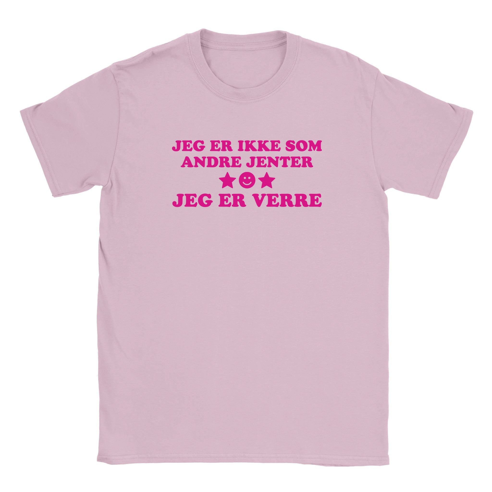Jeg er ikke som andre jenter jeg er verre - Baby tee – Light Pink