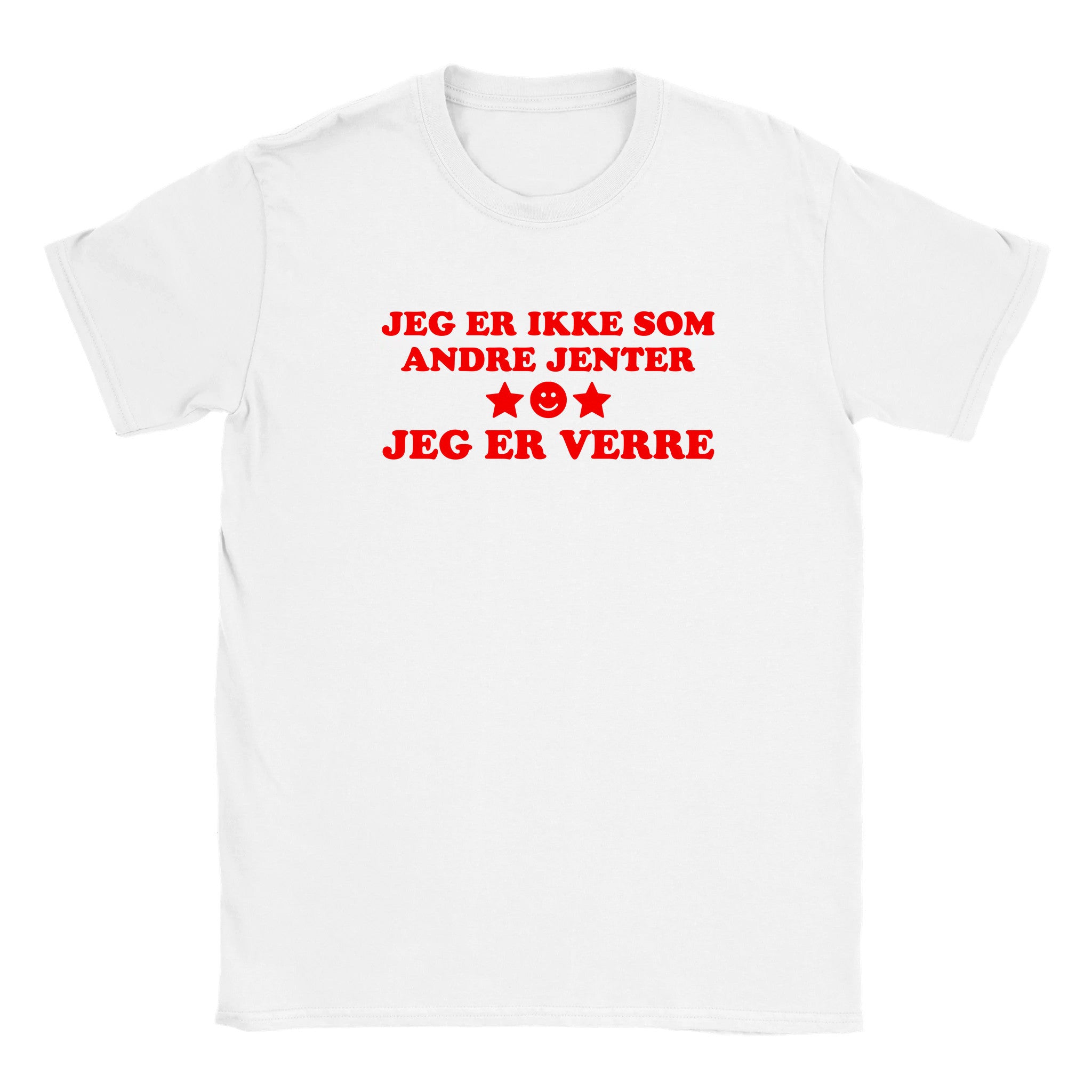 Jeg er ikke som andre jenter jeg er verre - Baby tee – White