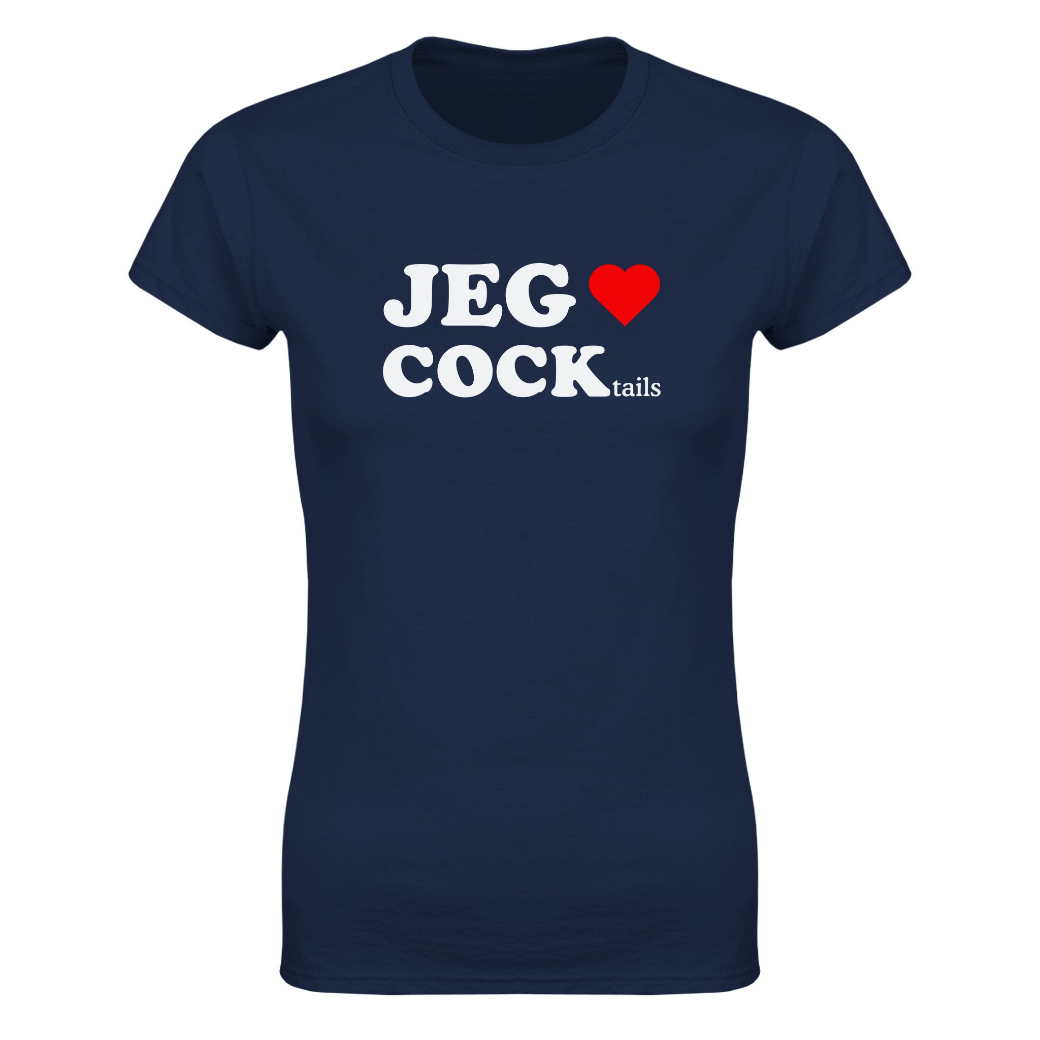 Jeg elsker cock tails - Dame t-skjorte – Navy