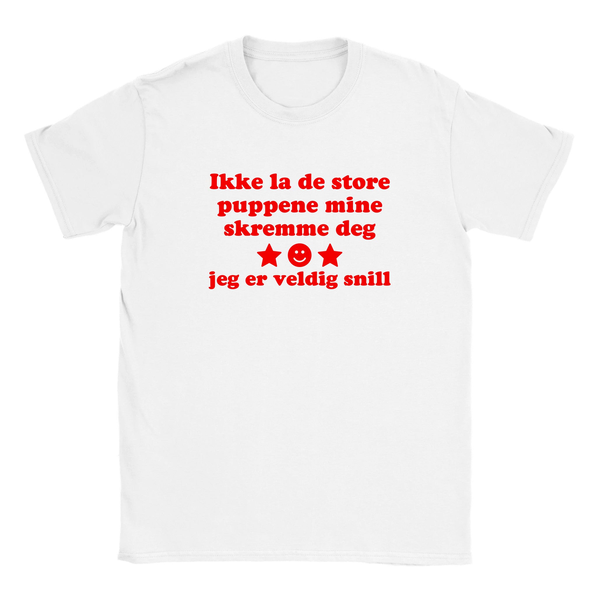Ikke la de store puppene mine skremme deg jeg er veldig snill - Baby tee – White