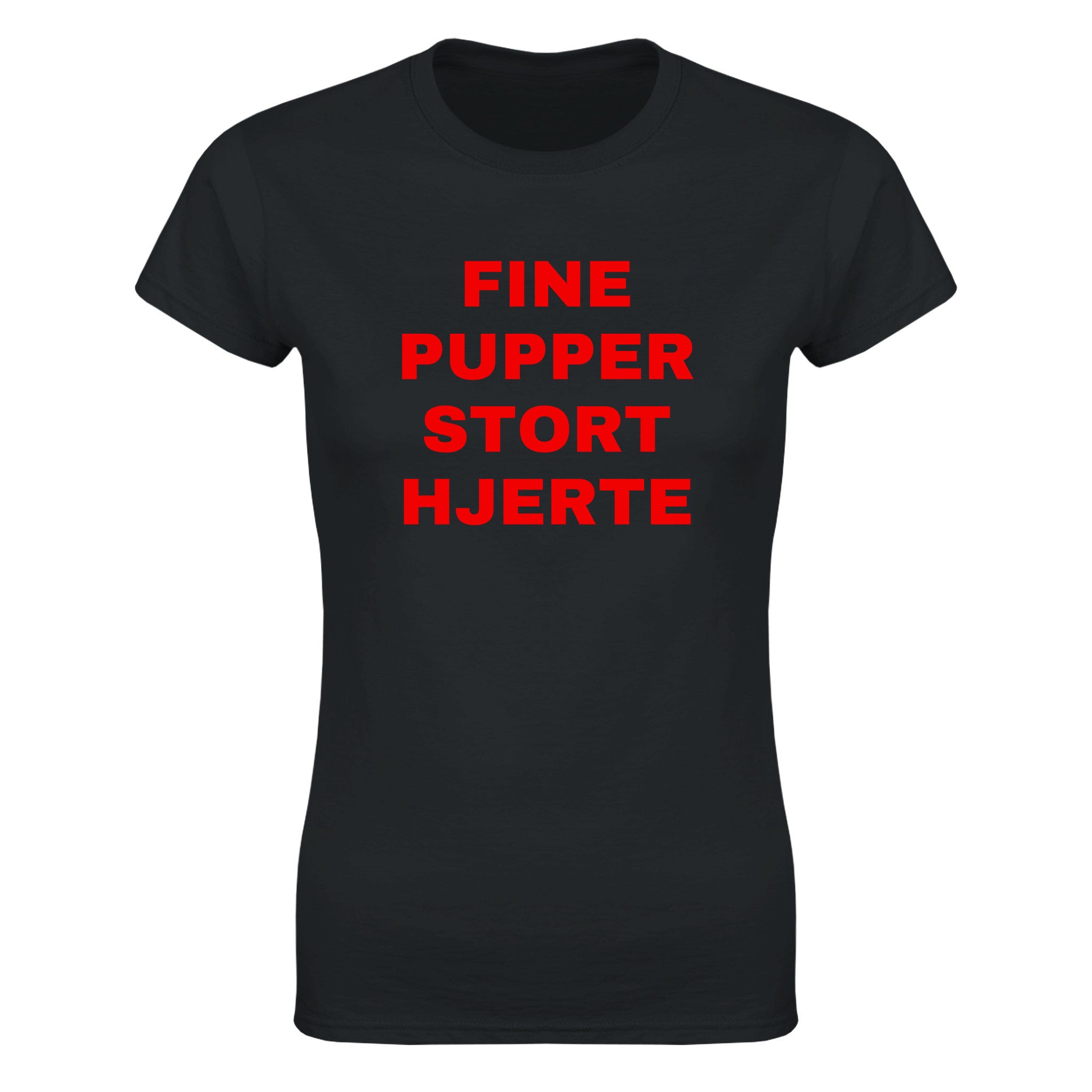 Fine pupper stort hjerte - Dame t-skjorte – Black
