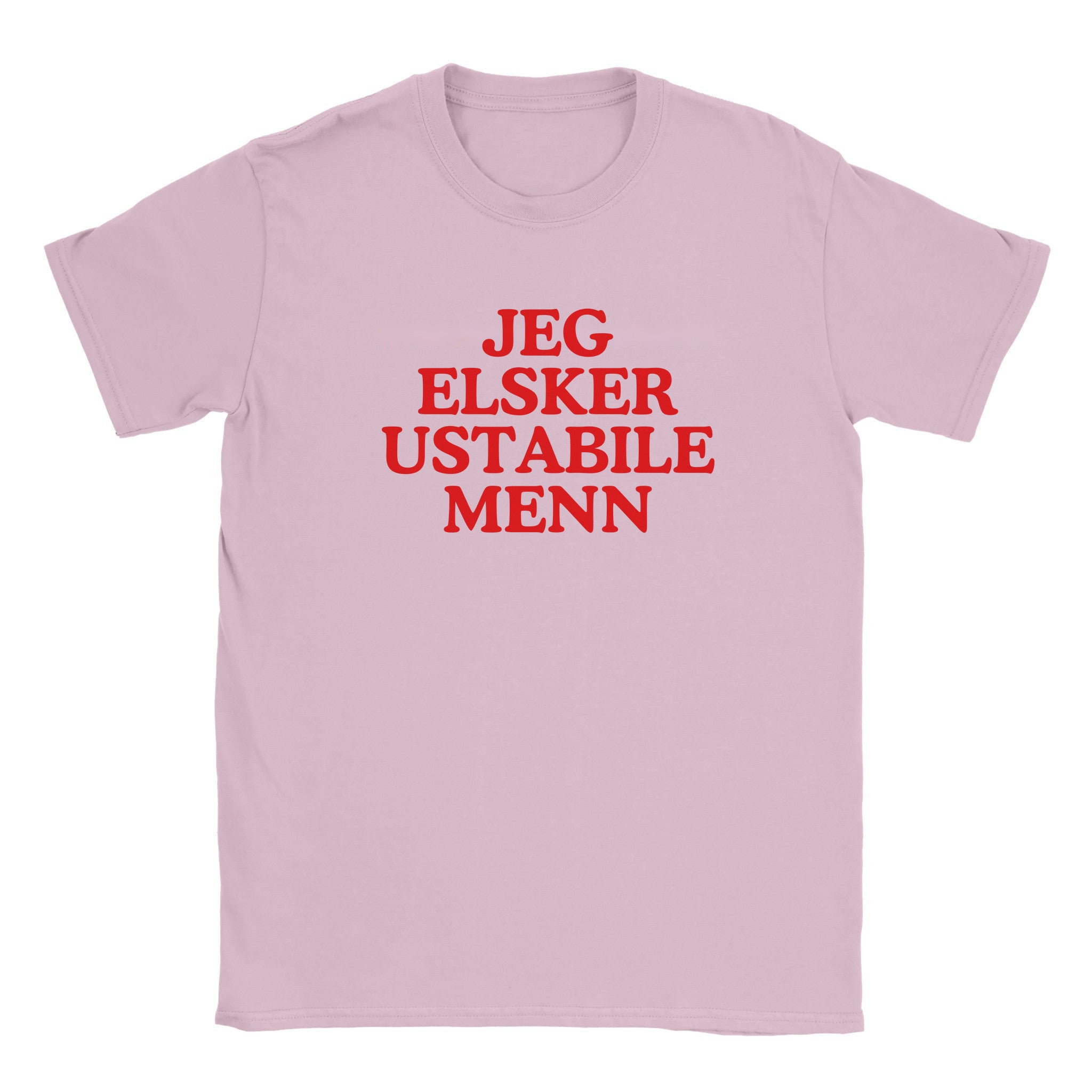 Jeg elsker ustabile menn - Baby tee – Light Pink