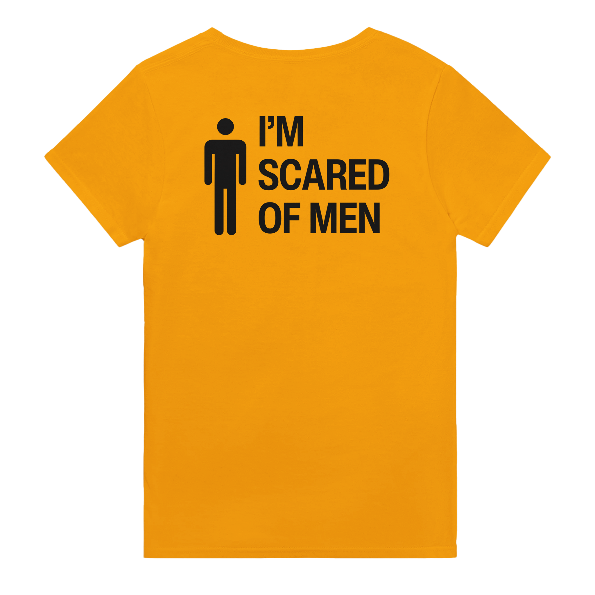 I'm scared of men – morsom t-skjorte med backprint fra Køddeklær