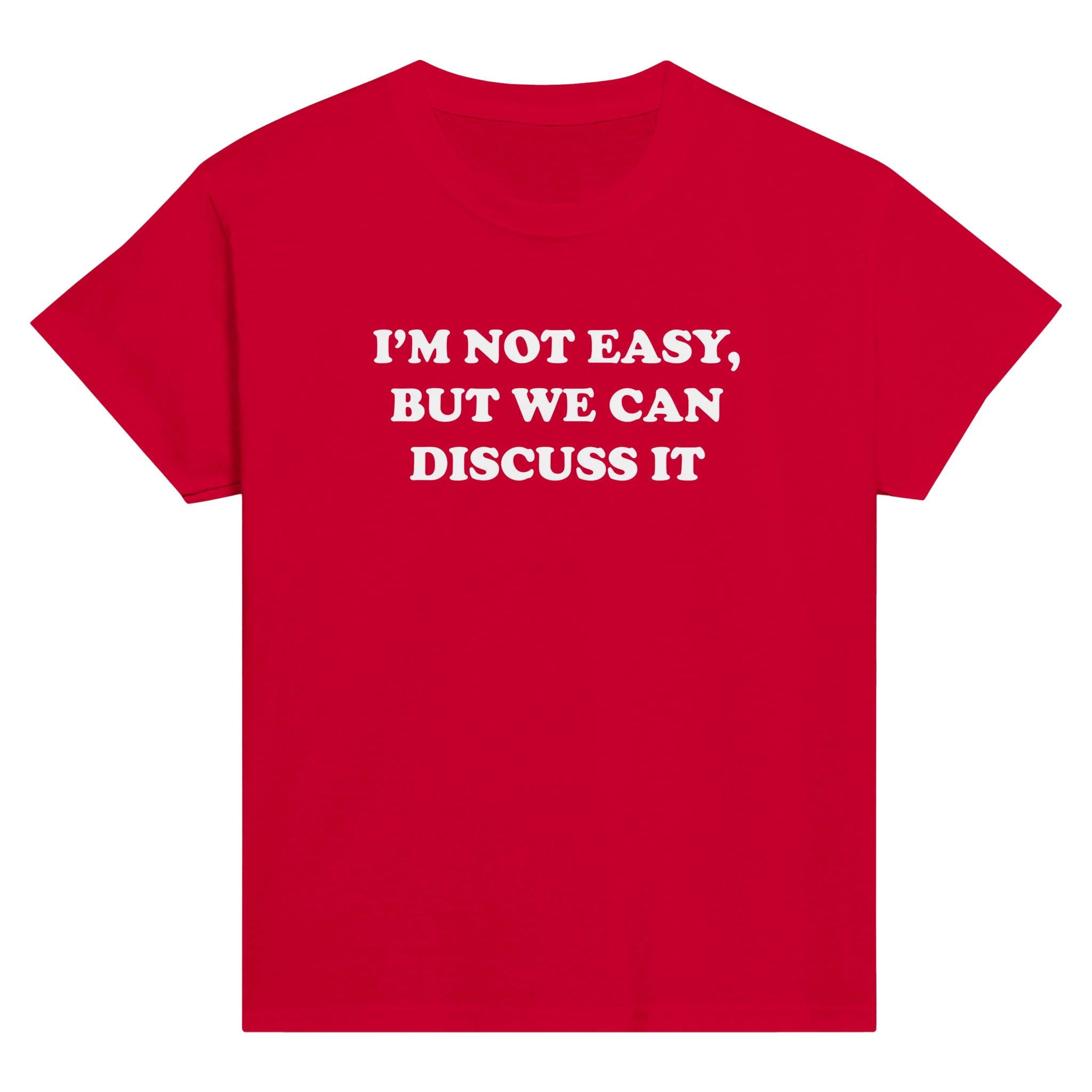 I'm not easy, but we can discuss it – morsom baby tee fra Køddeklær