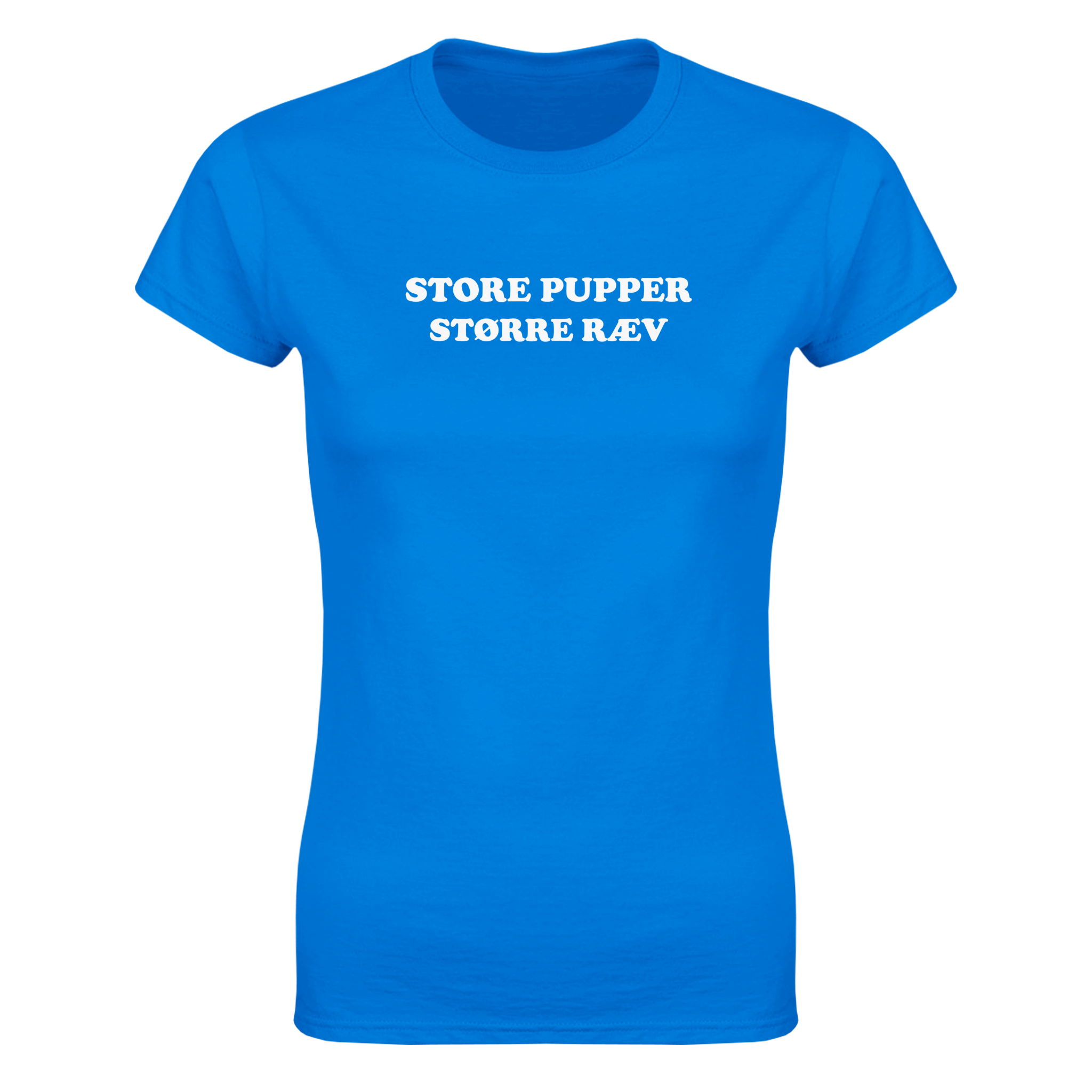 Store pupper større ræv – morsom dame-t-skjorte fra Køddeklær