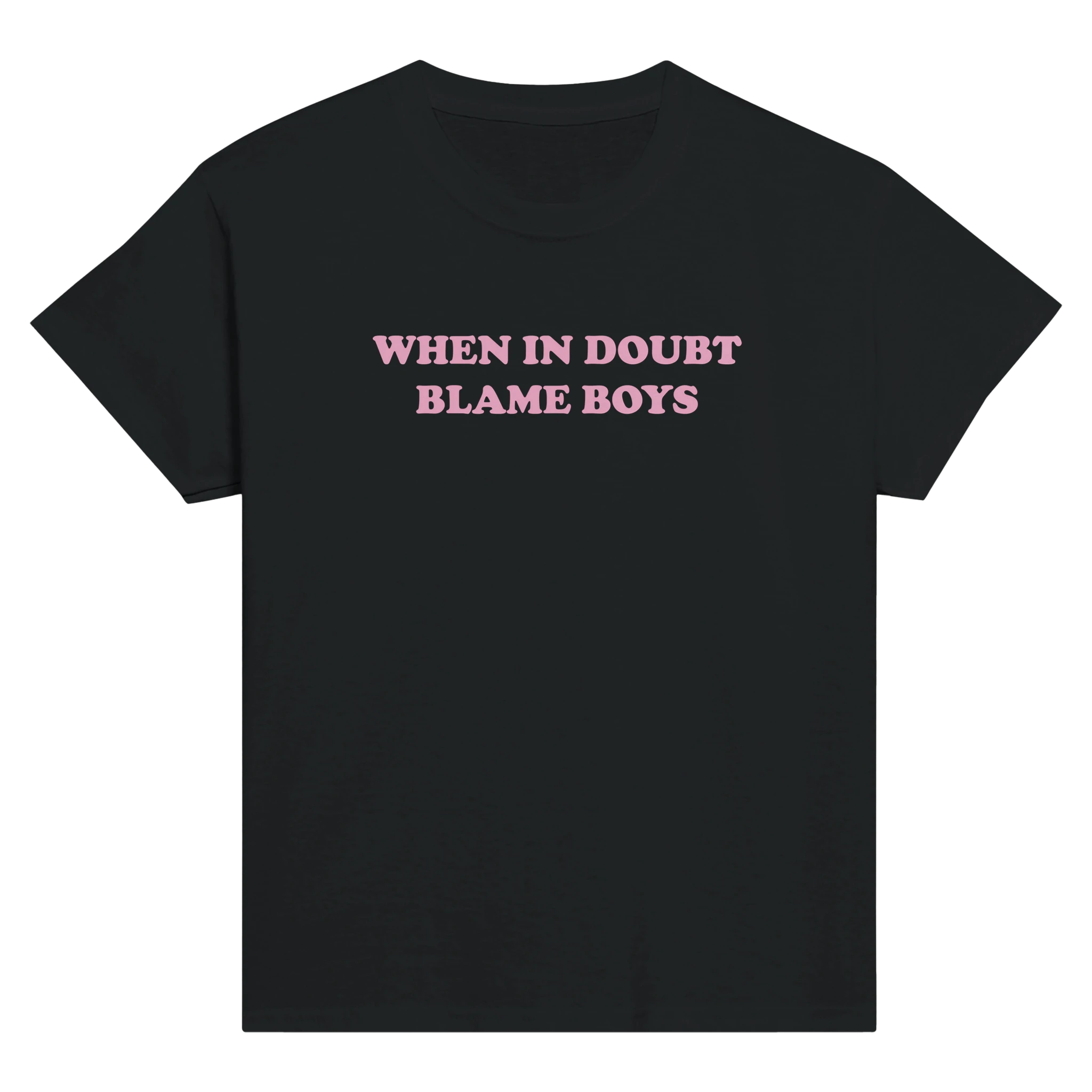 When in doubt blame boys – morsom baby tee fra Køddeklær