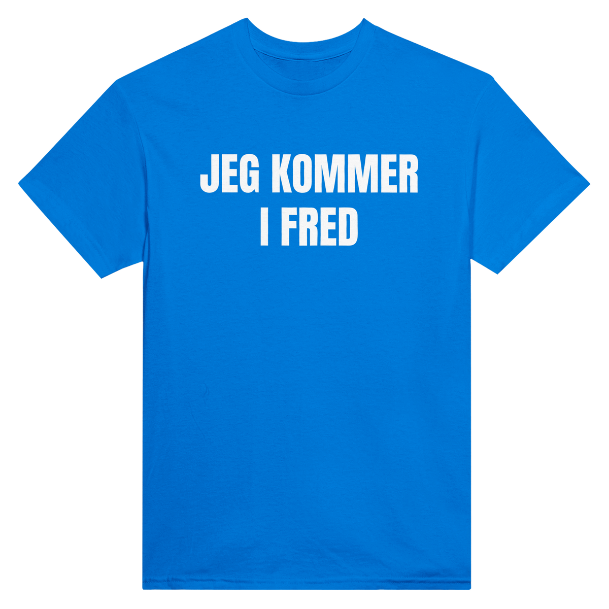 Jeg kommer i fred – morsom t-skjorte med norsk humor fra Køddeklær