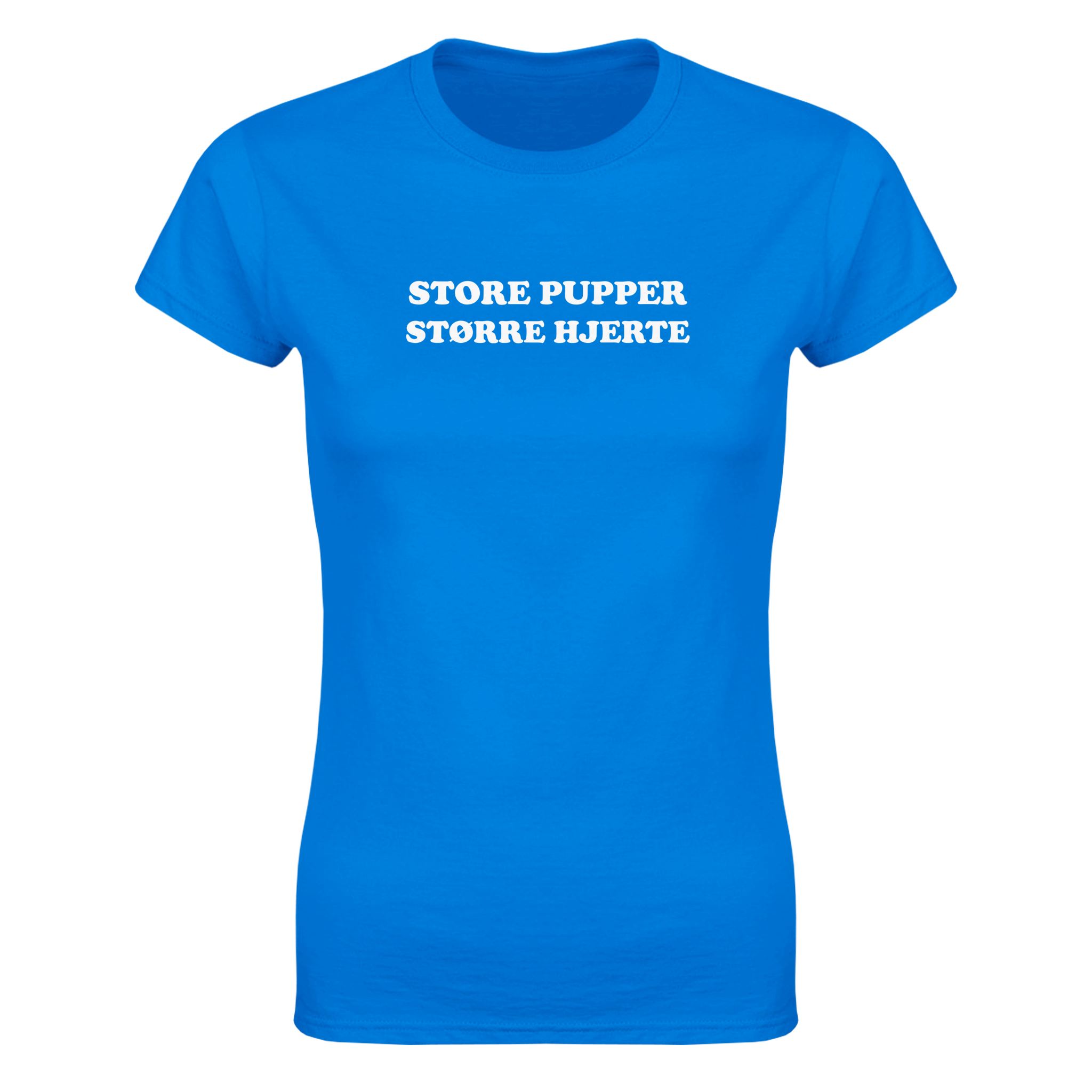Store pupper større hjerte – morsom dame-t-skjorte fra Køddeklær
