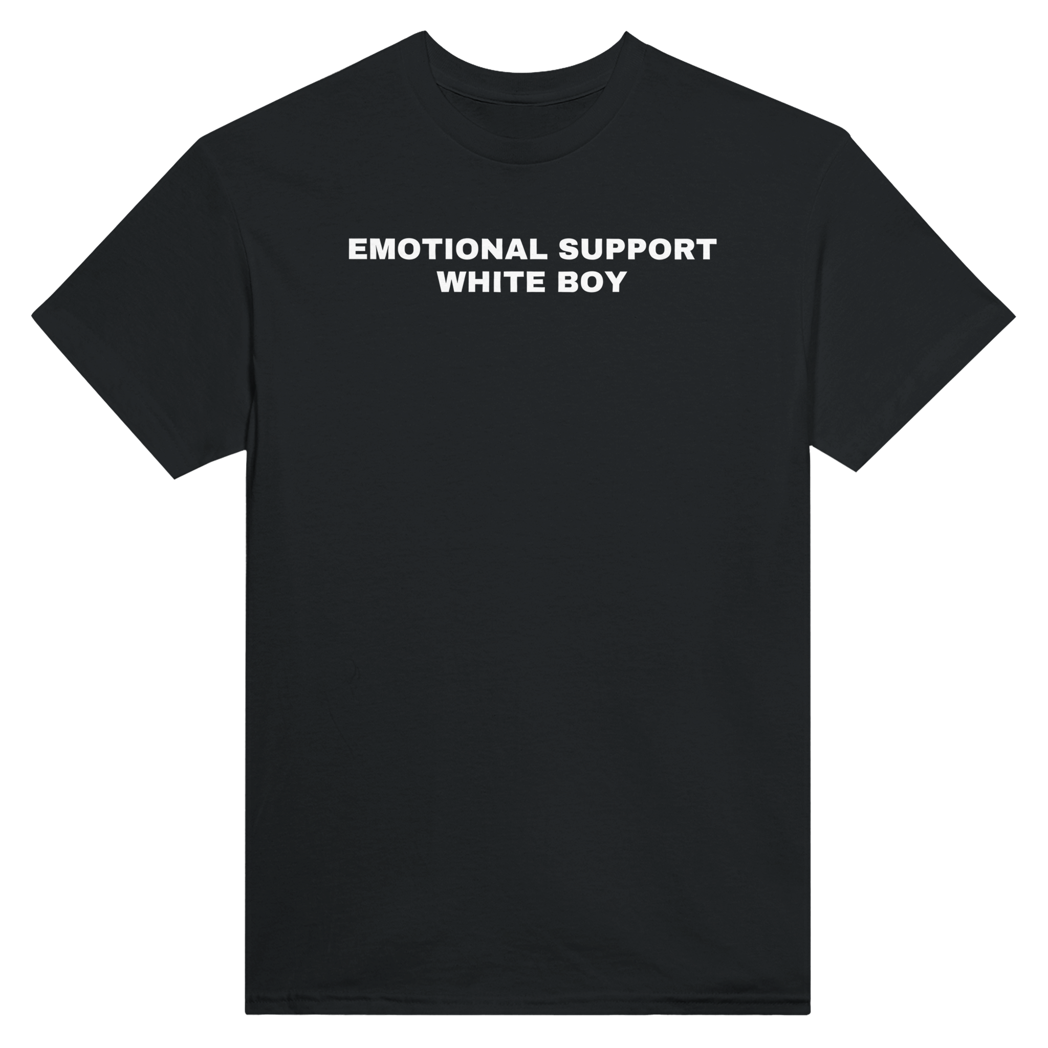Emotional support white boy – morsom t-skjorte fra Køddeklær