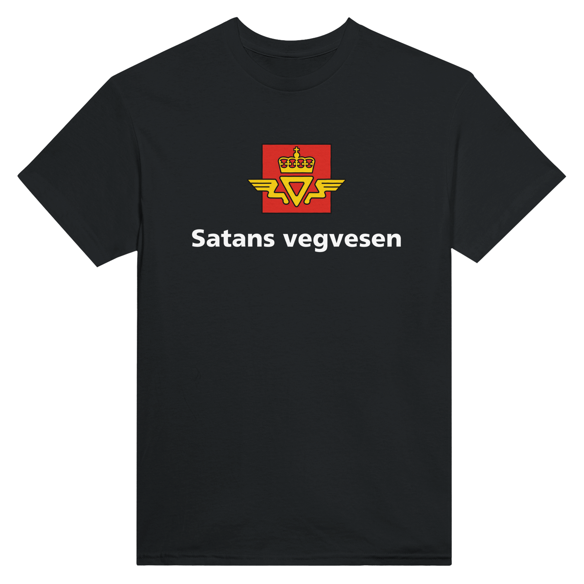 Satans vegvesen – morsom t-skjorte med norsk humor fra Køddeklær