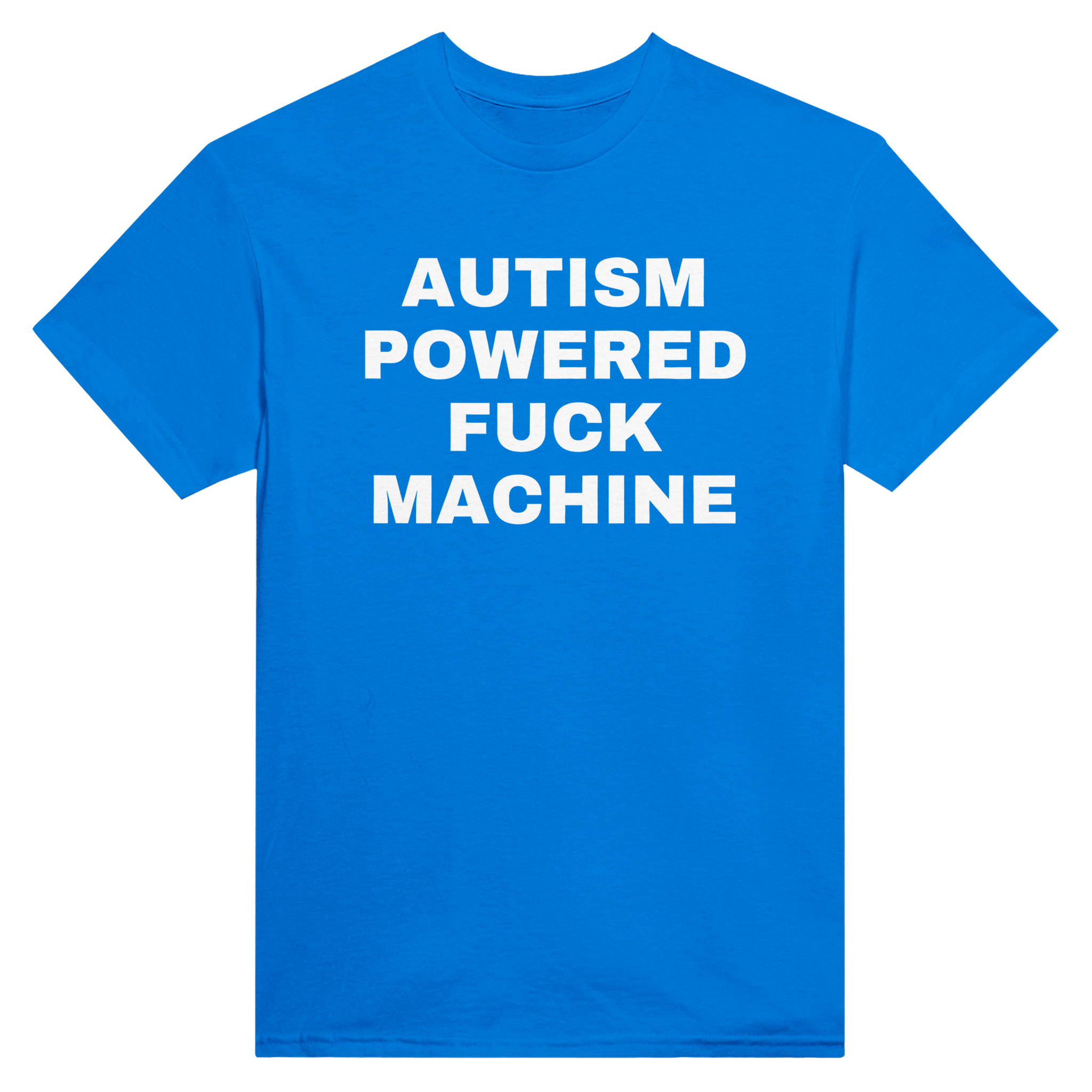 Autism powered fuck machine – morsom t-skjorte fra Køddeklær