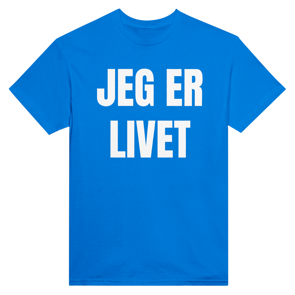 Jeg er livet – morsom t-skjorte med norsk humor fra Køddeklær