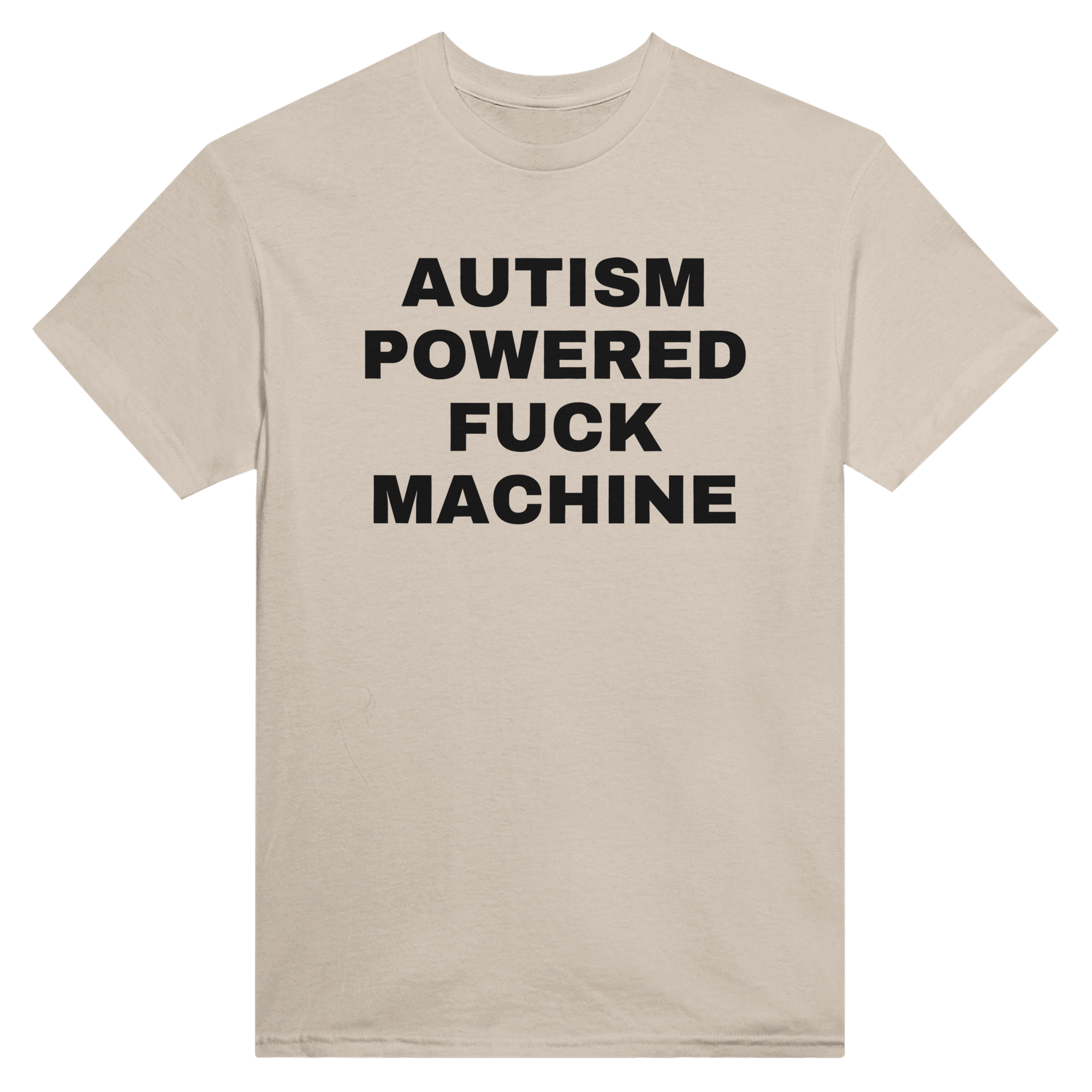 Autism powered fuck machine – morsom t-skjorte fra Køddeklær
