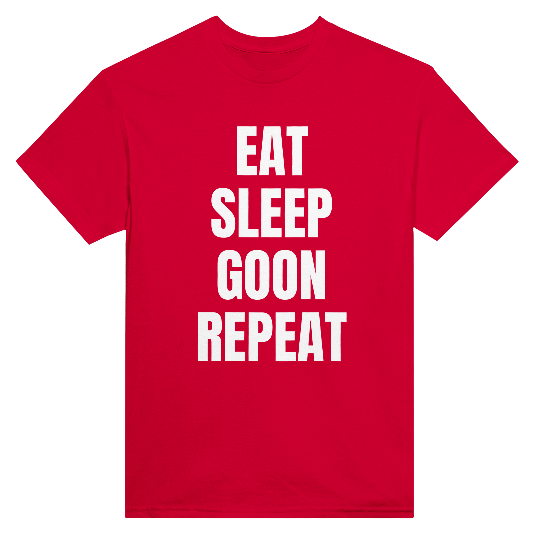 Eat sleep goon repeat – morsom t-skjorte fra Køddeklær