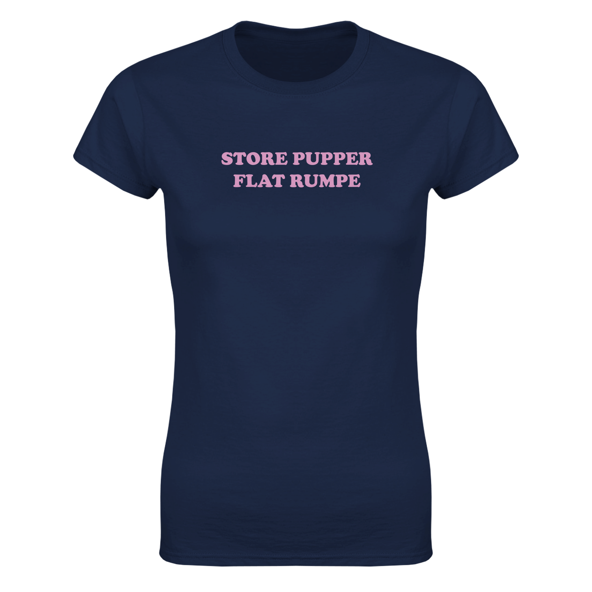 Store pupper flat rumpe – morsom dame-t-skjorte fra Køddeklær