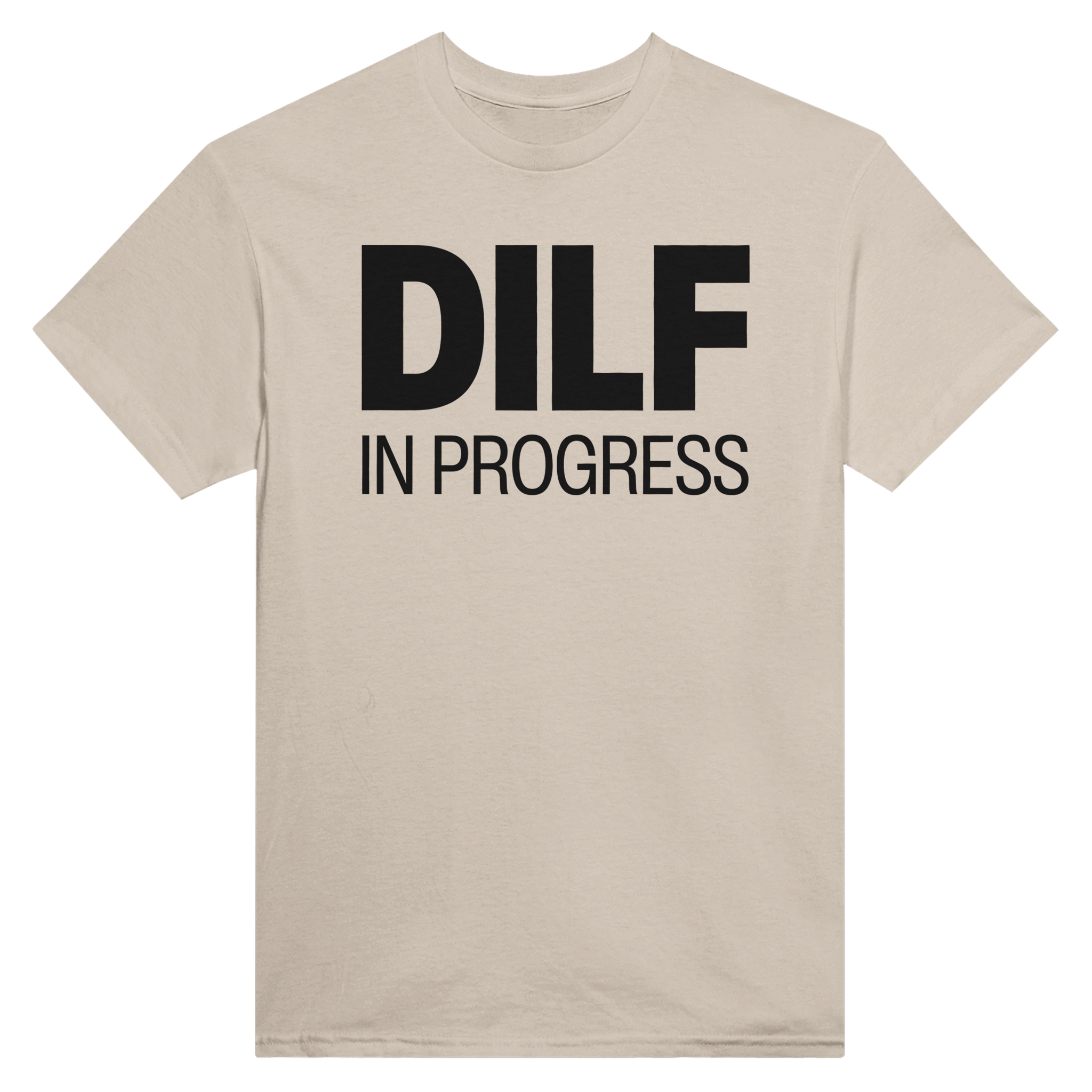 Dilf in progress – morsom t-skjorte fra Køddeklær