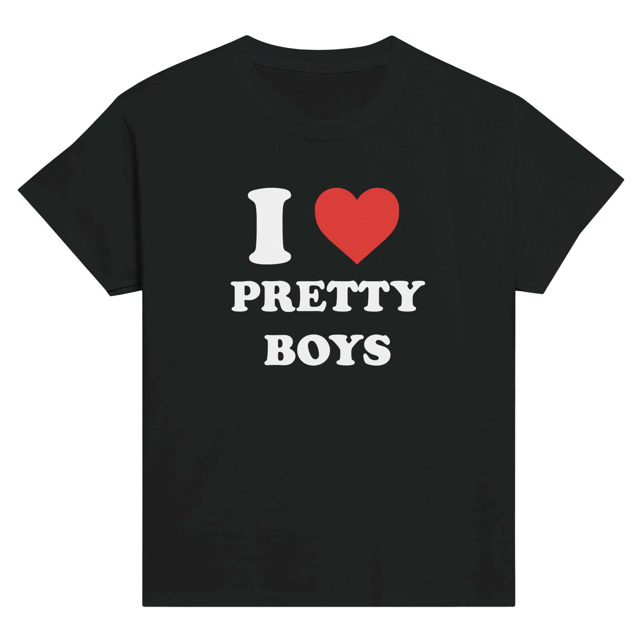 I love pretty boys – morsom baby tee fra Køddeklær