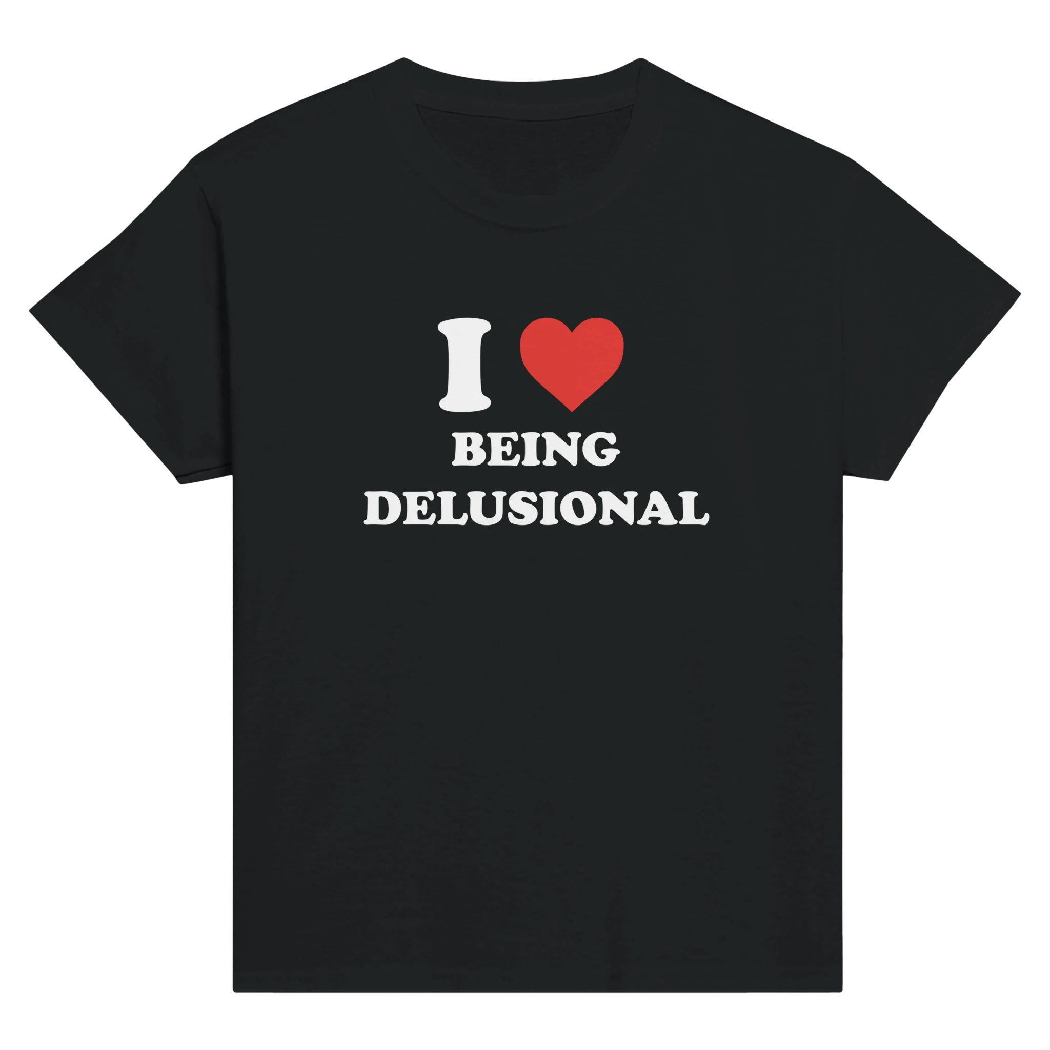 I love being delusional – morsom baby tee fra Køddeklær