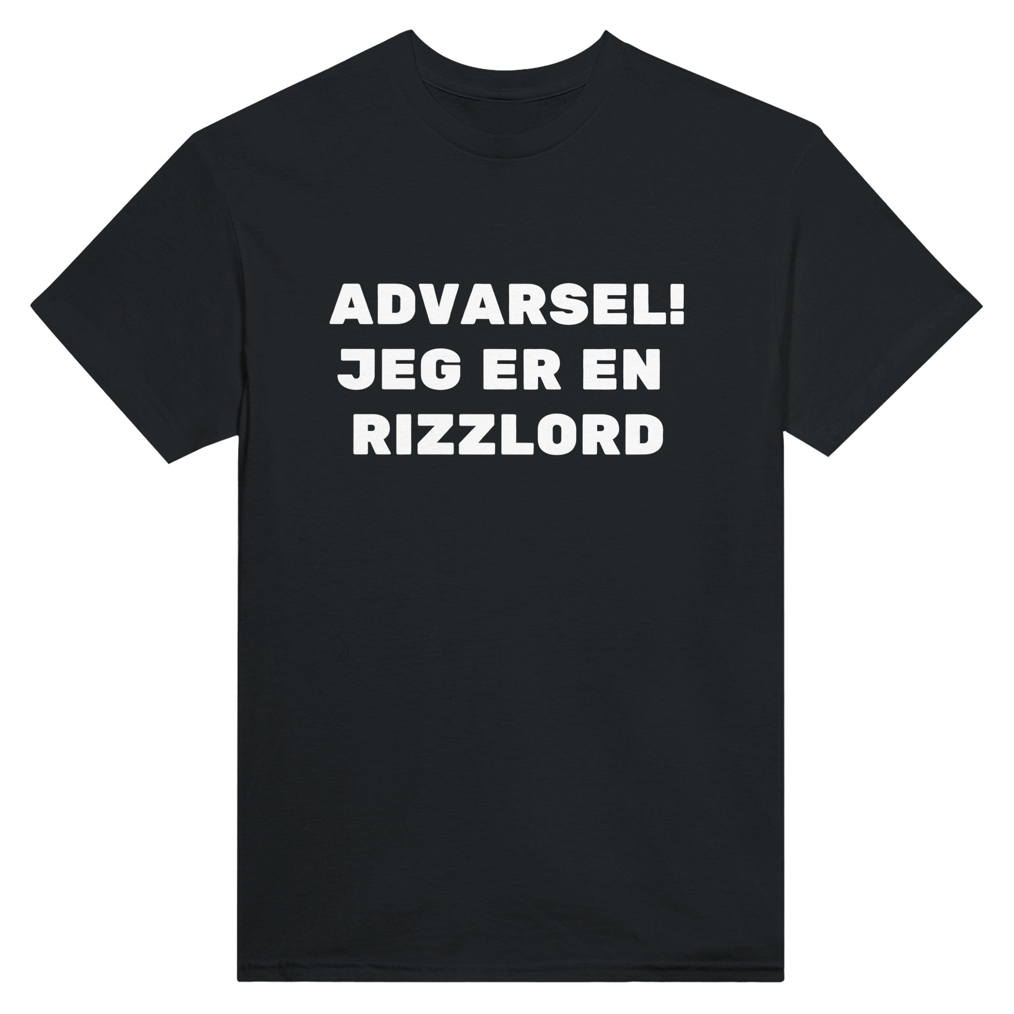 Advarsel! jeg er en rizzlord – morsom t-skjorte fra Køddeklær
