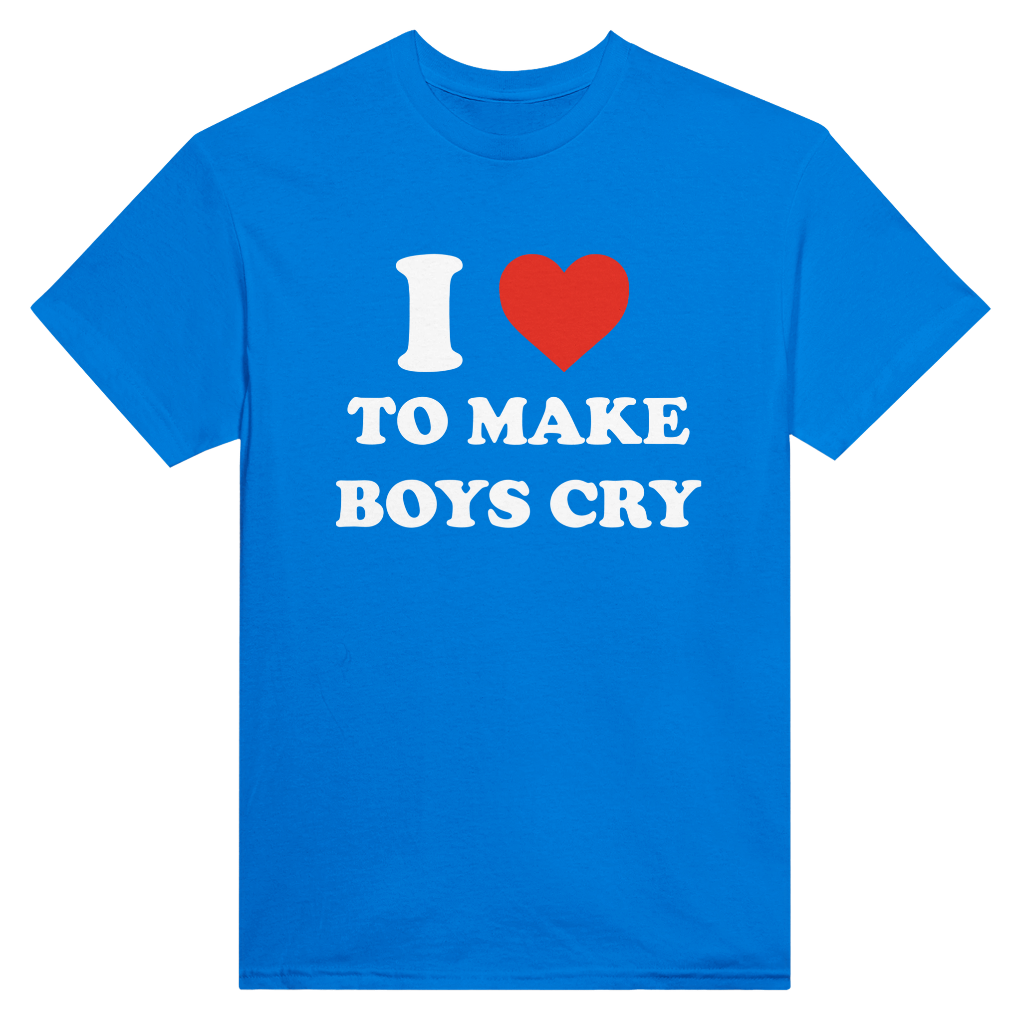 I love to make boys cry – morsom t-skjorte fra Køddeklær