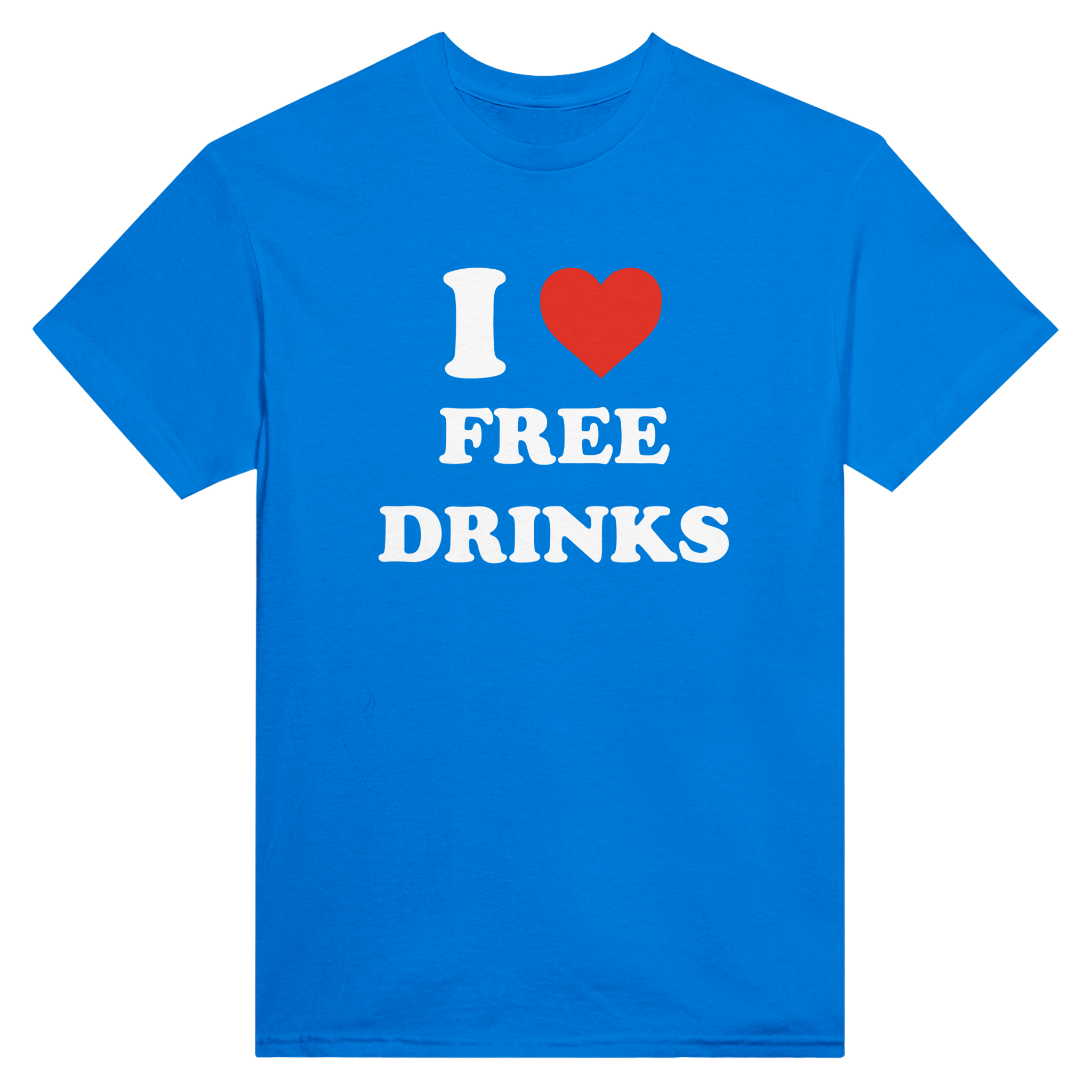 I love free drinks – morsom t-skjorte fra Køddeklær