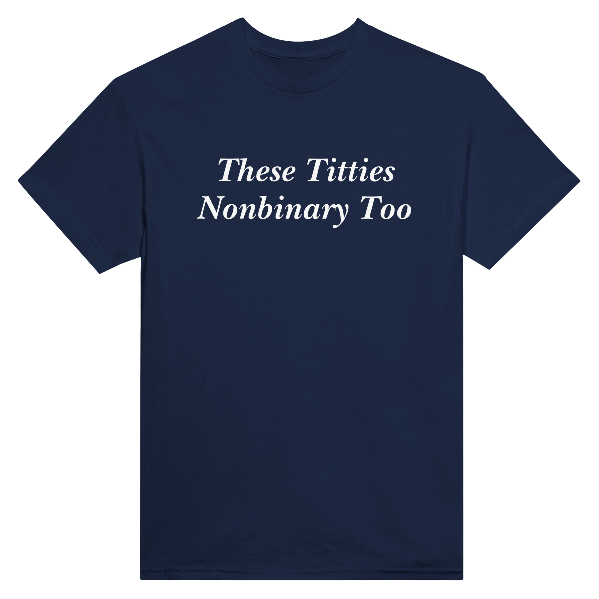 These titties nonbinary too – morsom t-skjorte fra Køddeklær
