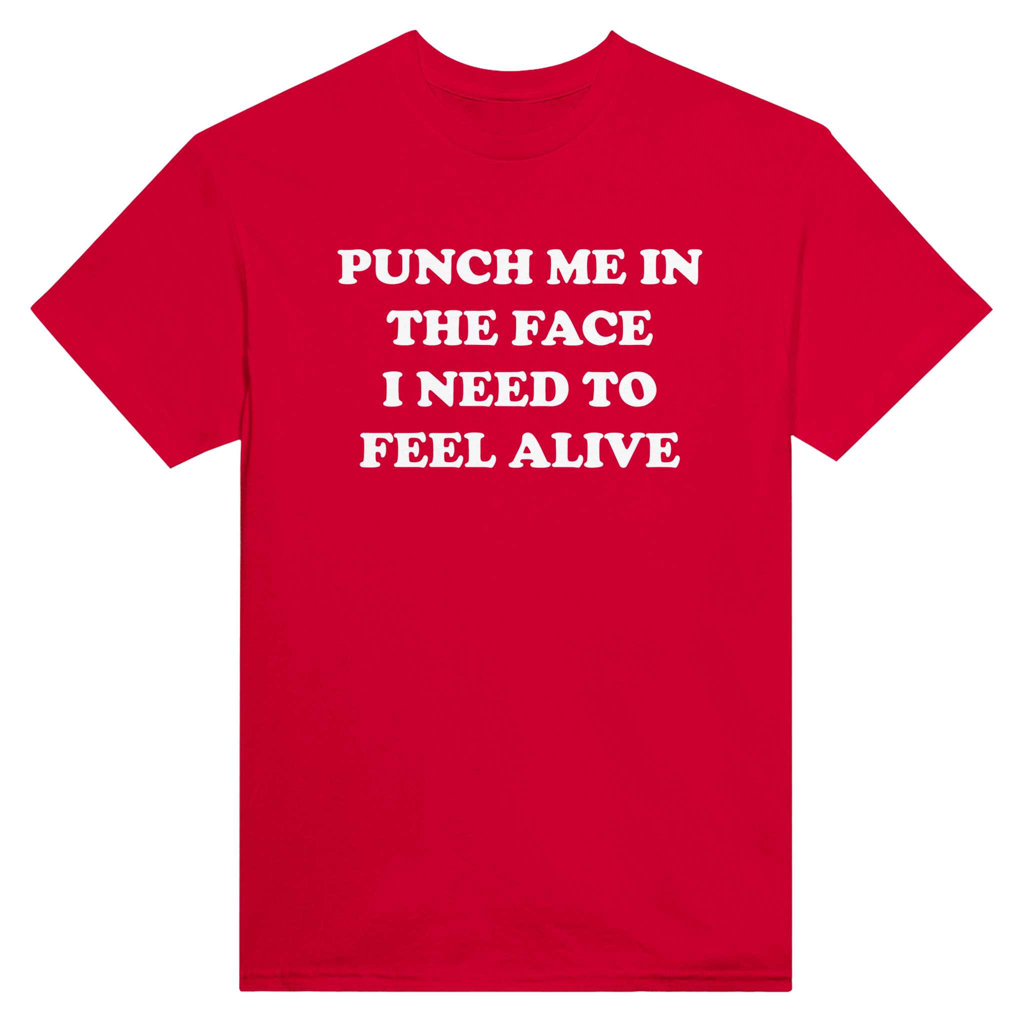Punch me in the face i need to feel alive – morsom t-skjorte fra Køddeklær