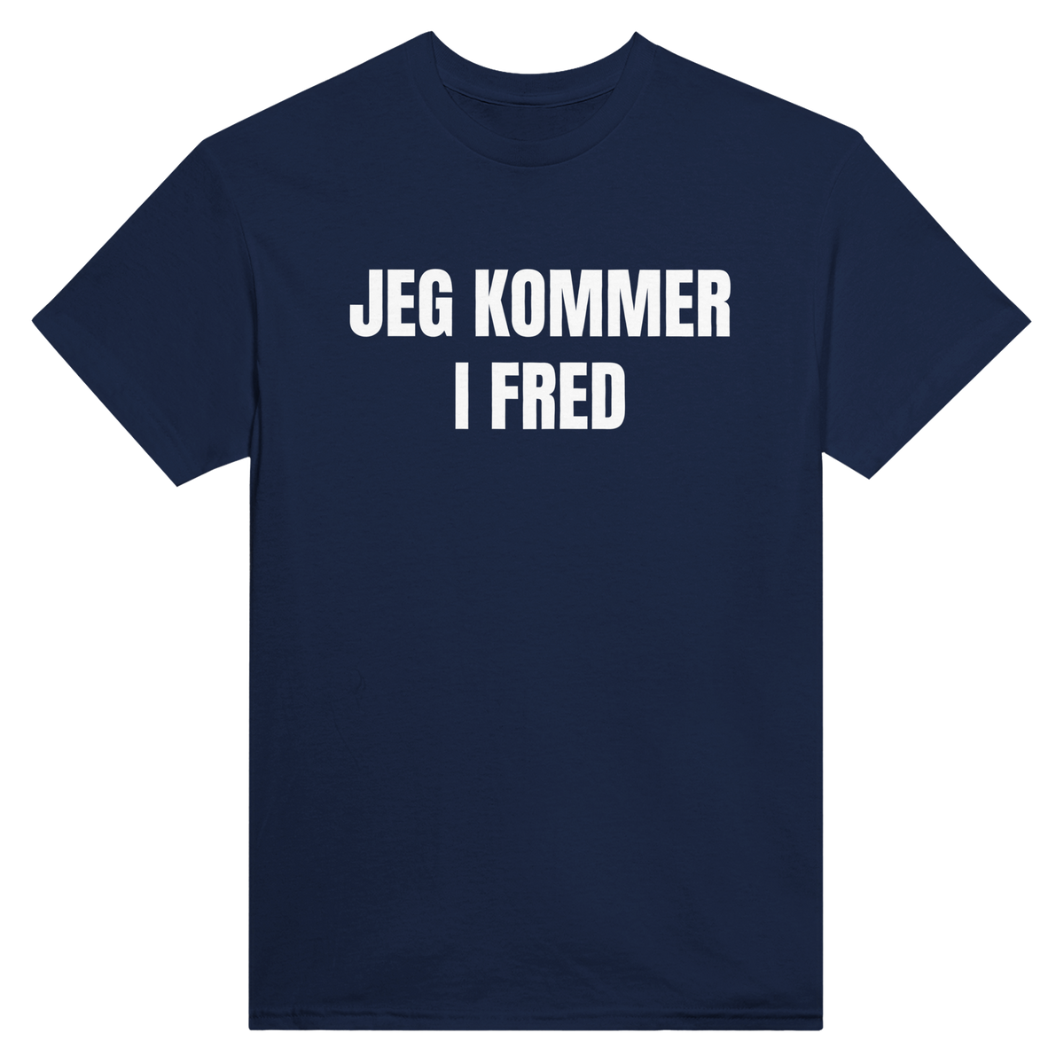 Jeg kommer i fred – morsom t-skjorte med norsk humor fra Køddeklær