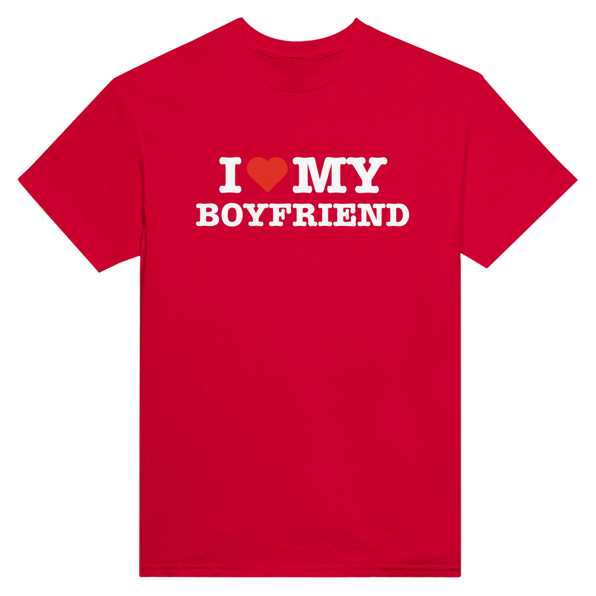 I love my boyfriend – morsom t-skjorte fra Køddeklær