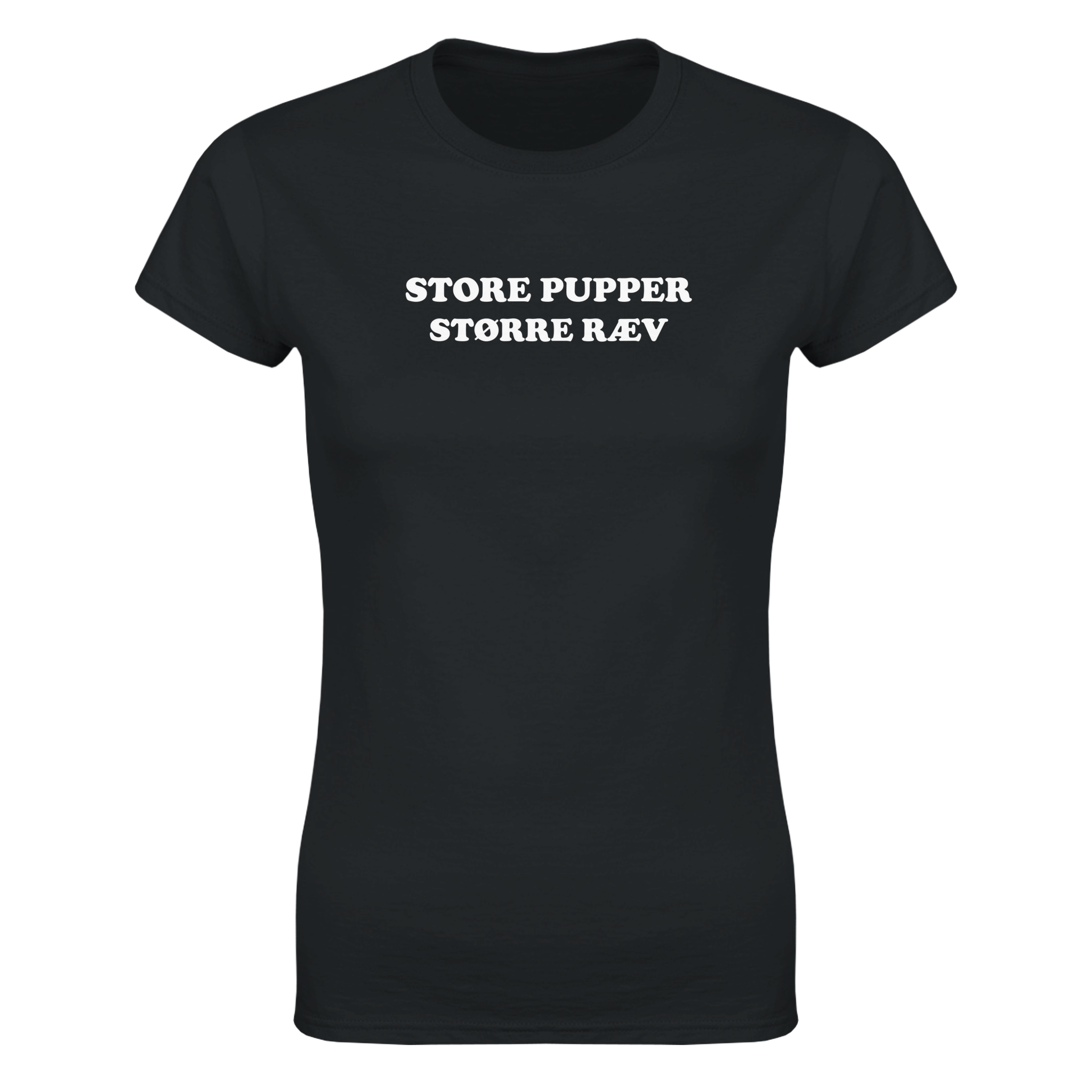 Store pupper større ræv – morsom dame-t-skjorte fra Køddeklær