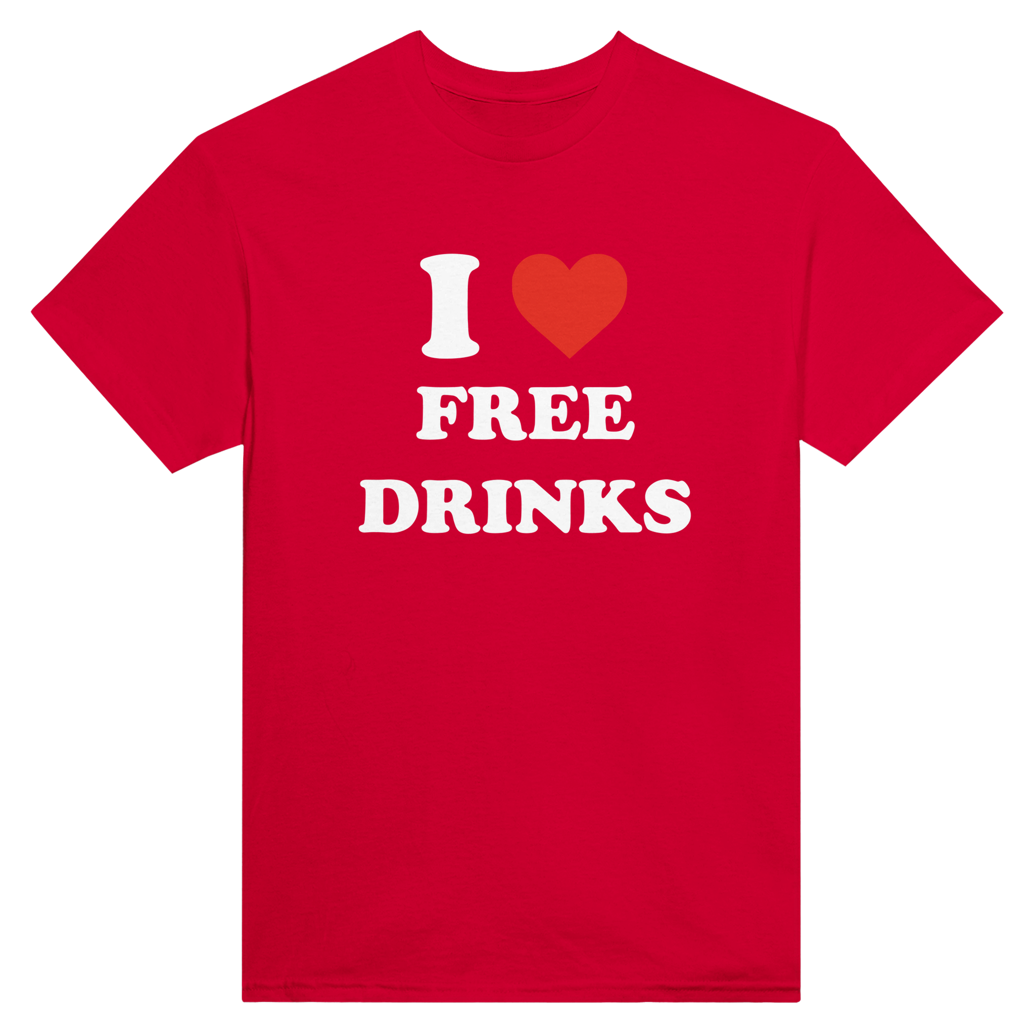 I love free drinks – morsom t-skjorte fra Køddeklær