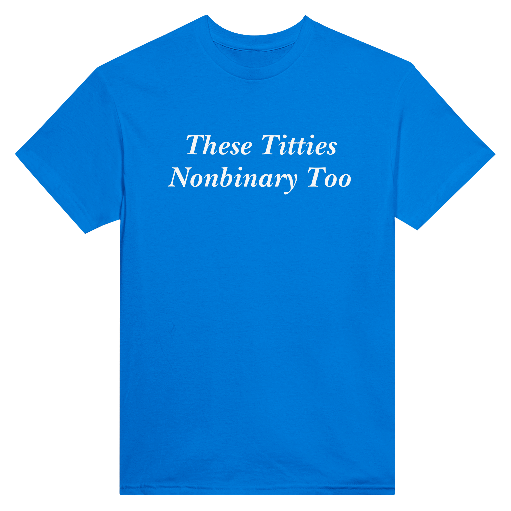 These titties nonbinary too – morsom t-skjorte fra Køddeklær