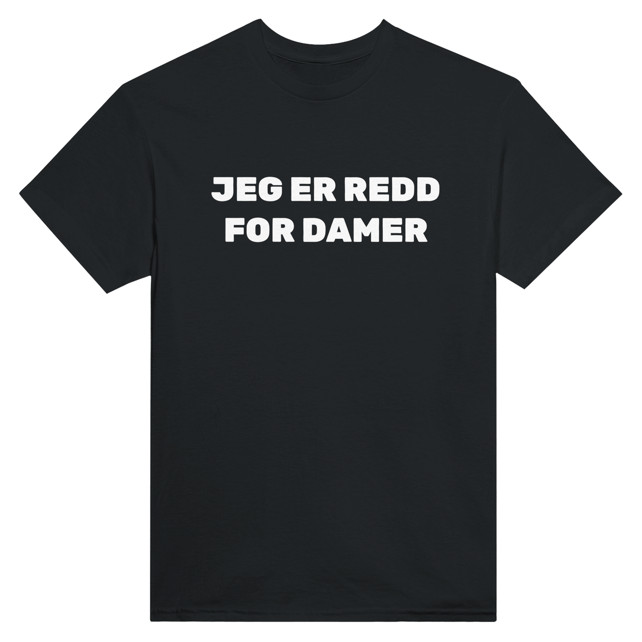 Jeg er redd for damer – morsom t-skjorte fra Køddeklær