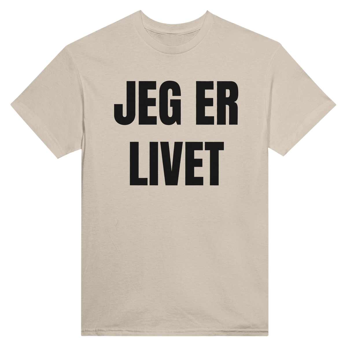 Jeg er livet – morsom t-skjorte med norsk humor fra Køddeklær