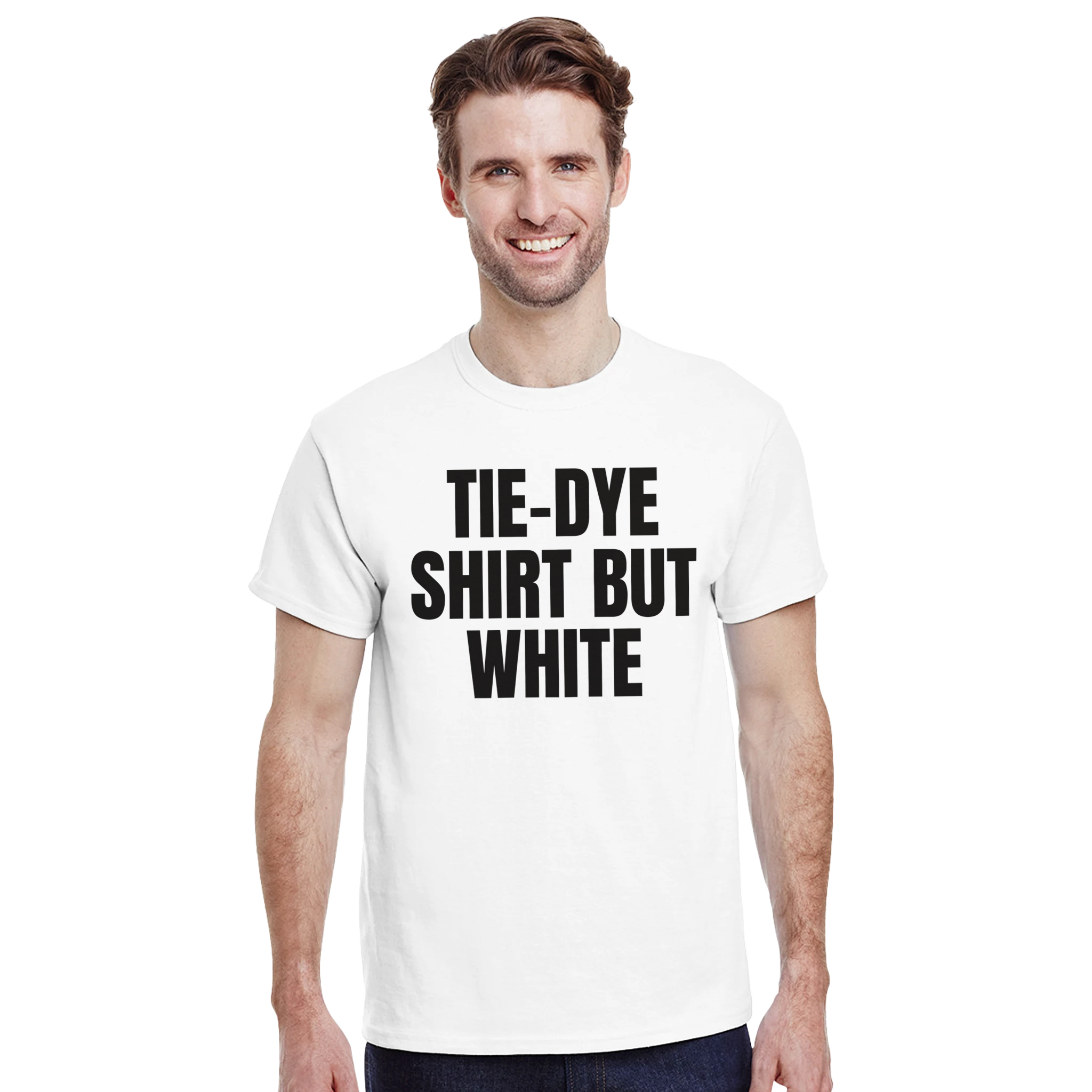 Tie-dye shirt but white – morsom t-skjorte fra Køddeklær