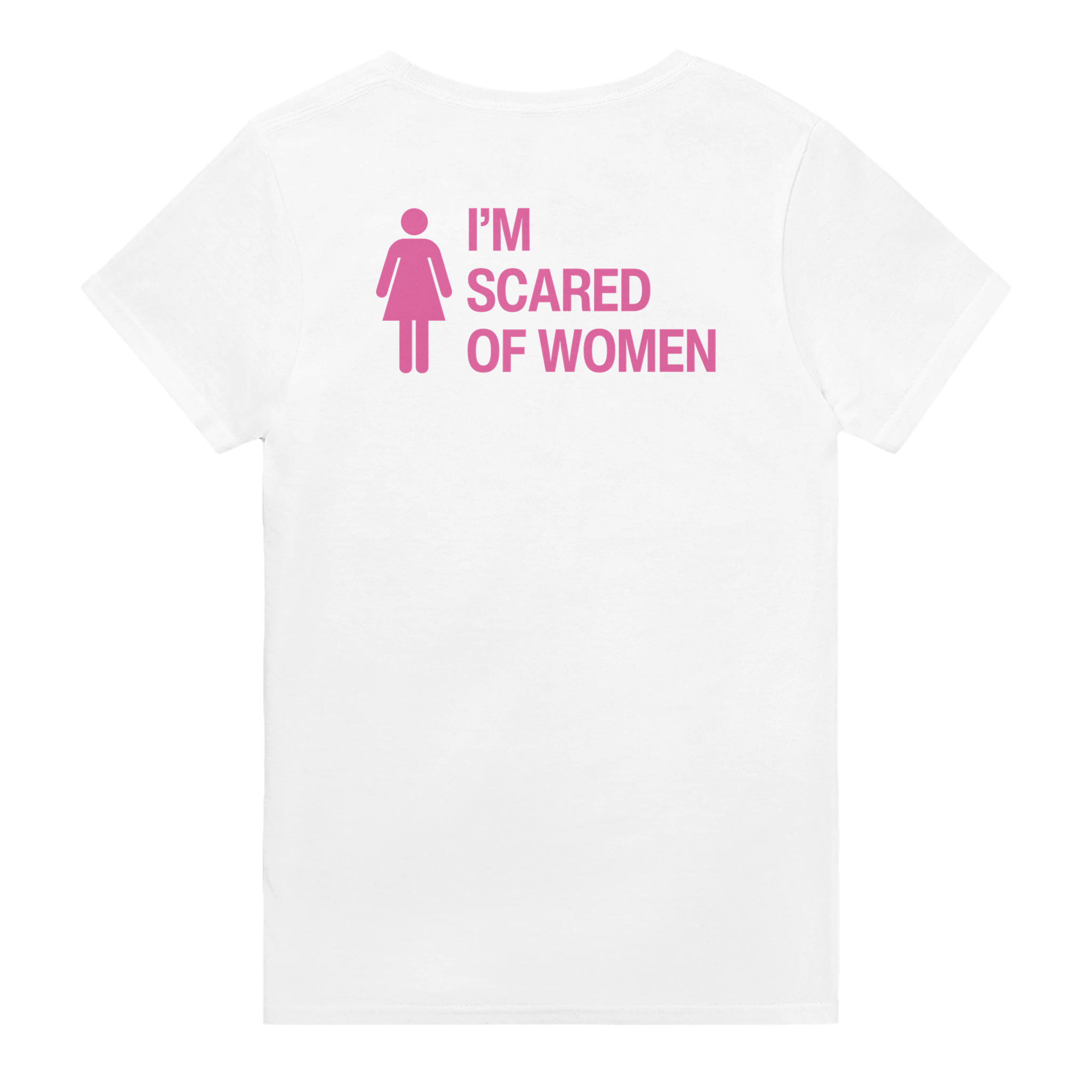 I'm scared of women – morsom t-skjorte med backprint fra Køddeklær