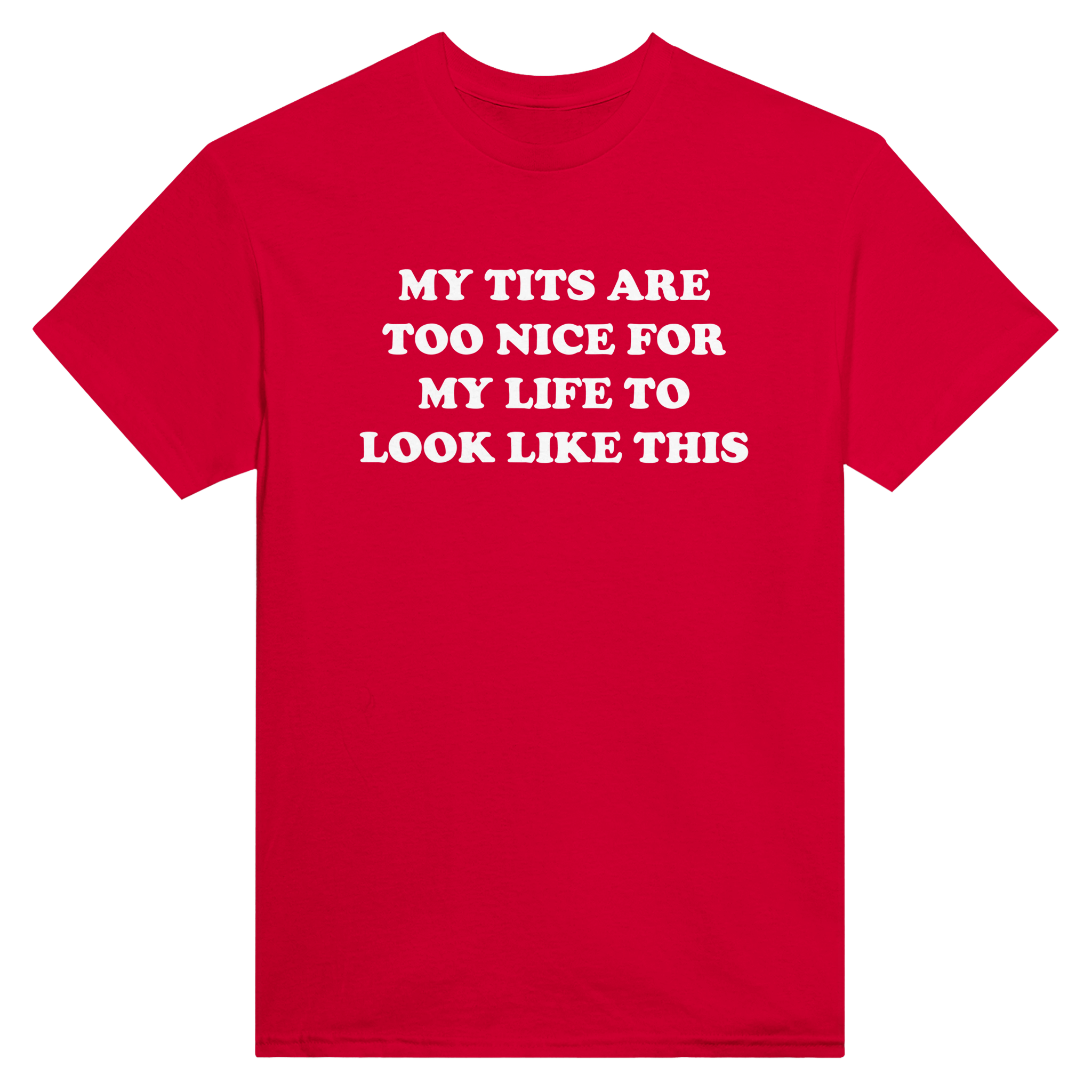 My tits are too nice for my life to look like this – morsom t-skjorte fra Køddeklær