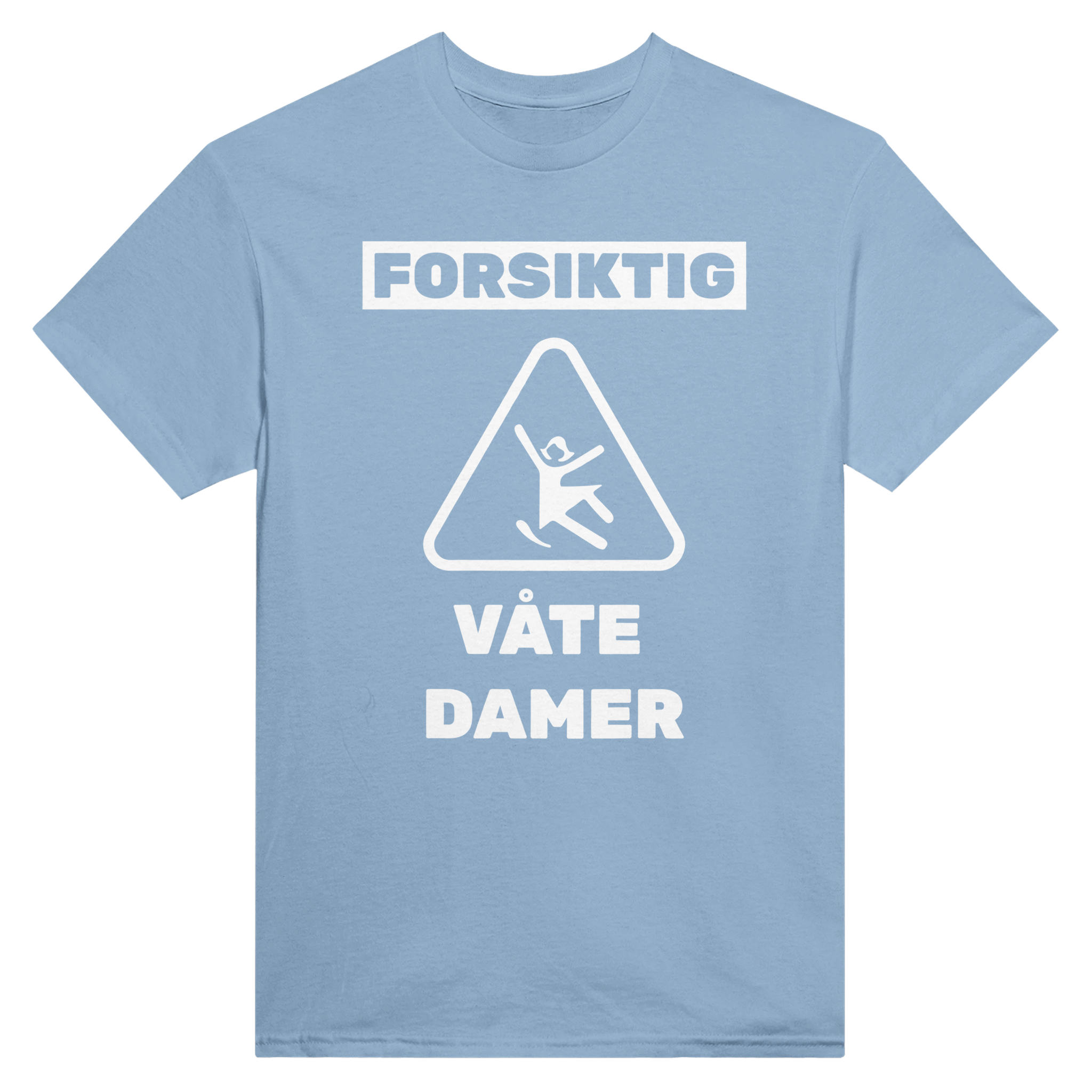 Forsiktig våte damer – morsom t-skjorte fra Køddeklær