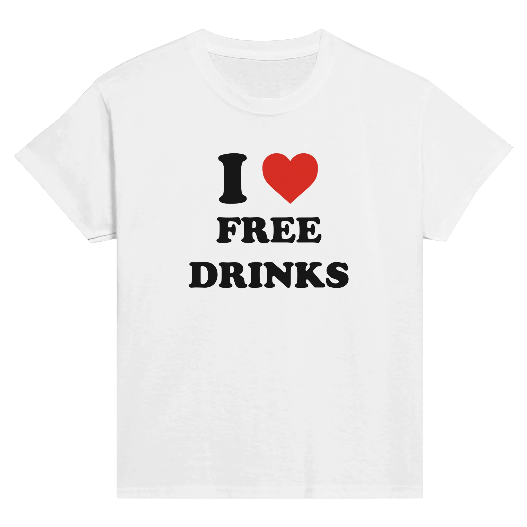 I love free drinks – morsom baby tee fra Køddeklær