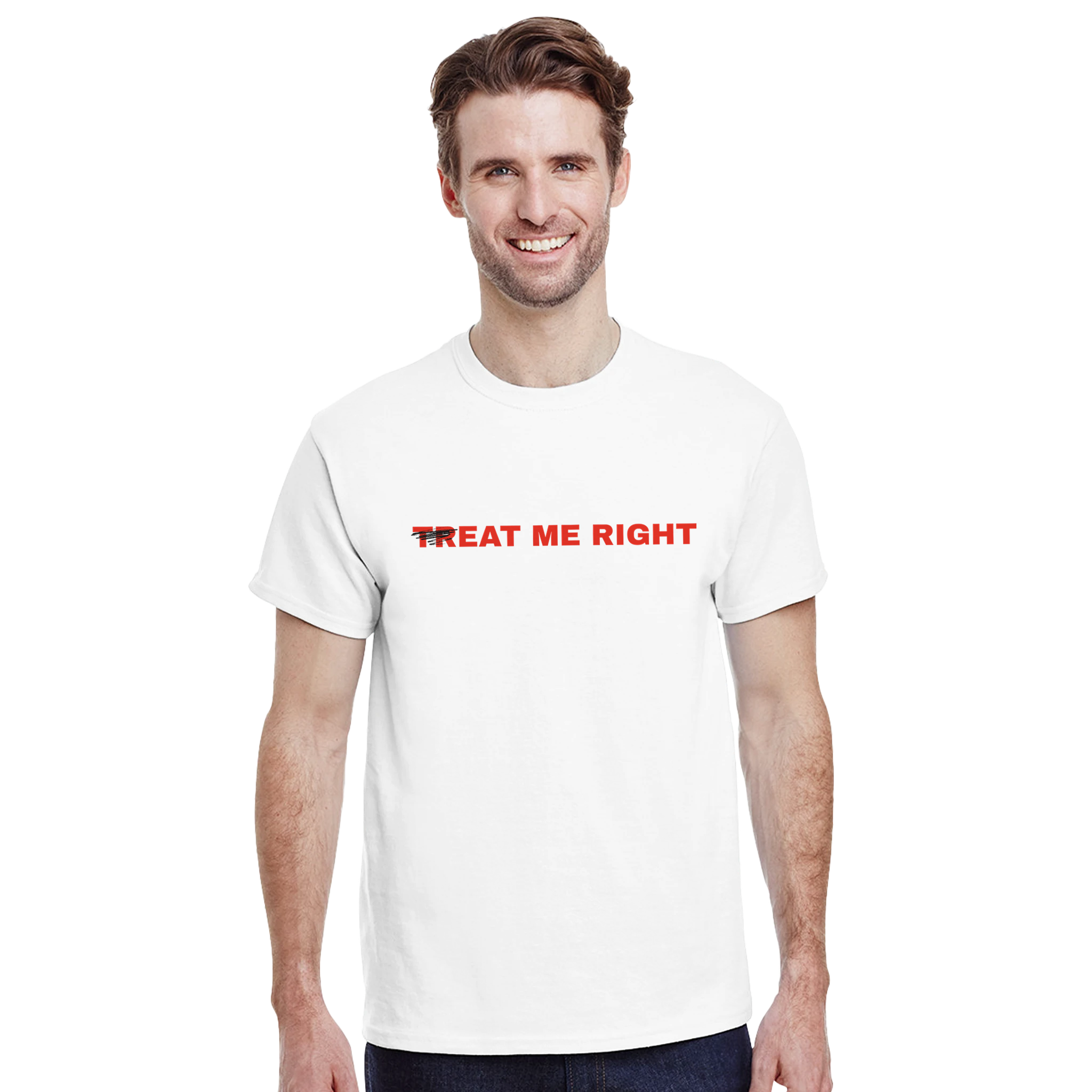 Treat me right – morsom t-skjorte fra Køddeklær